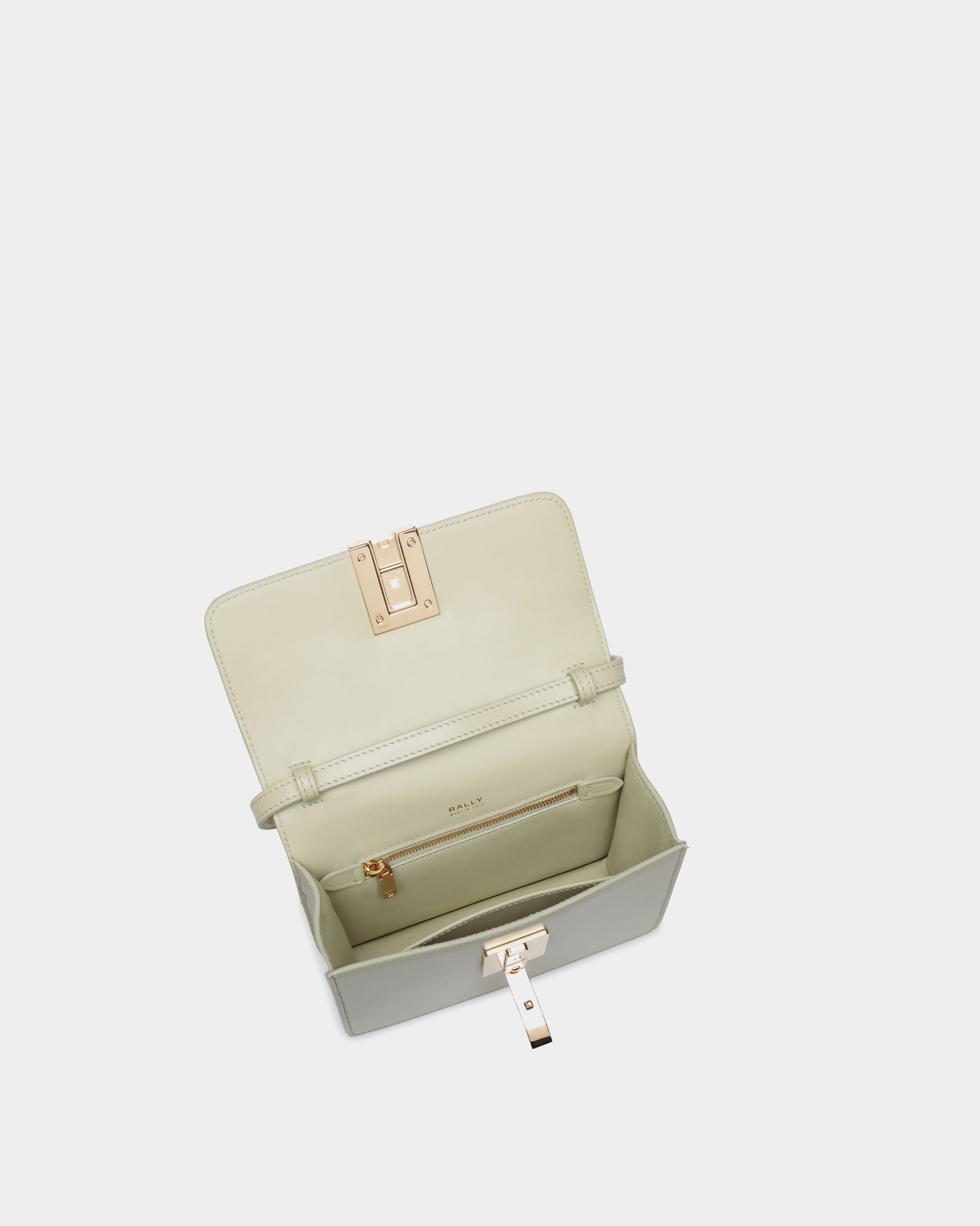 Bally Global - Minibolso Con Asa Superior Ollam De Piel Cepillada Antique White - Blanco