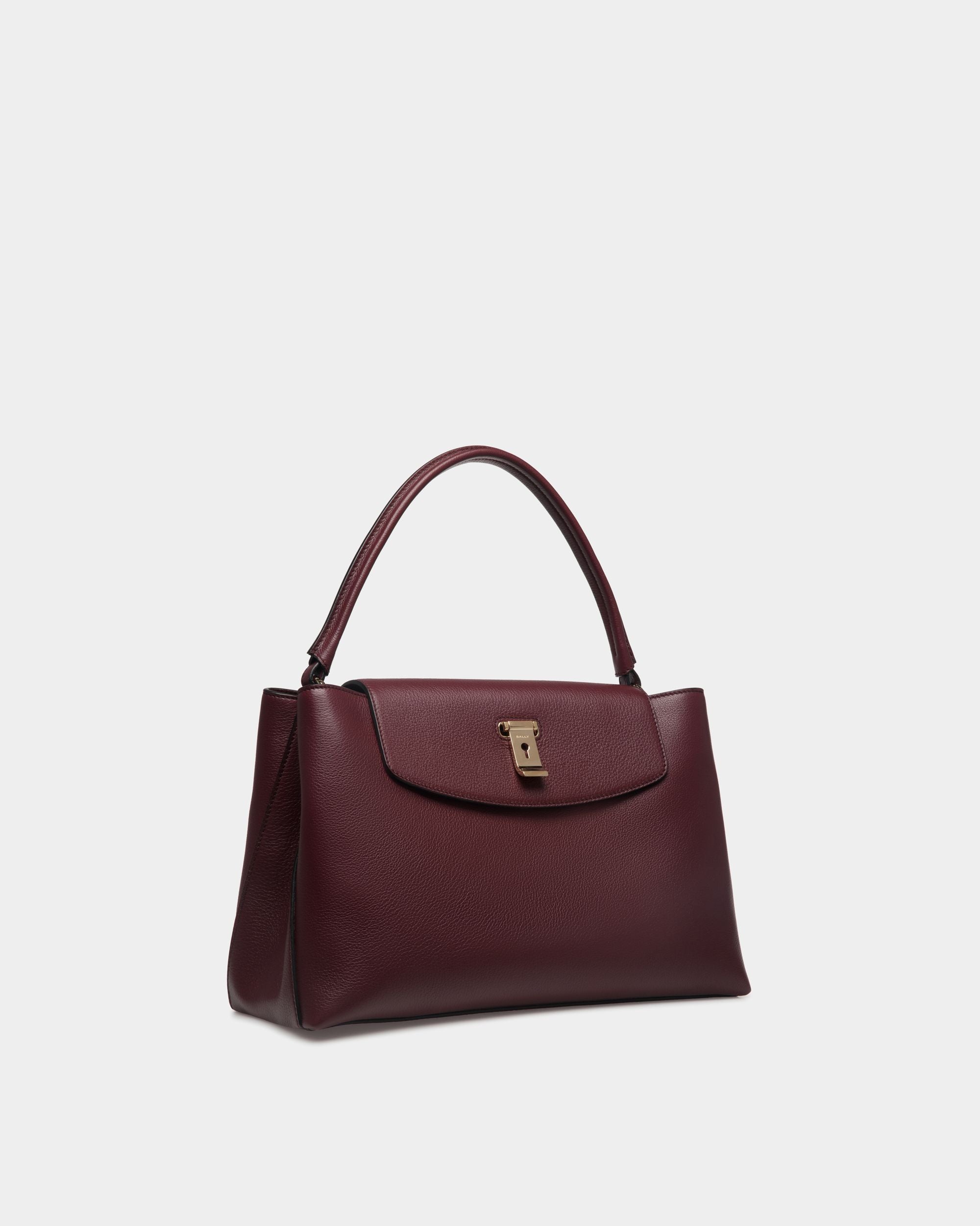 Bally Global - Bolso Con Asa Superior Lock Me De Piel Granulada Andorra - Rojo
