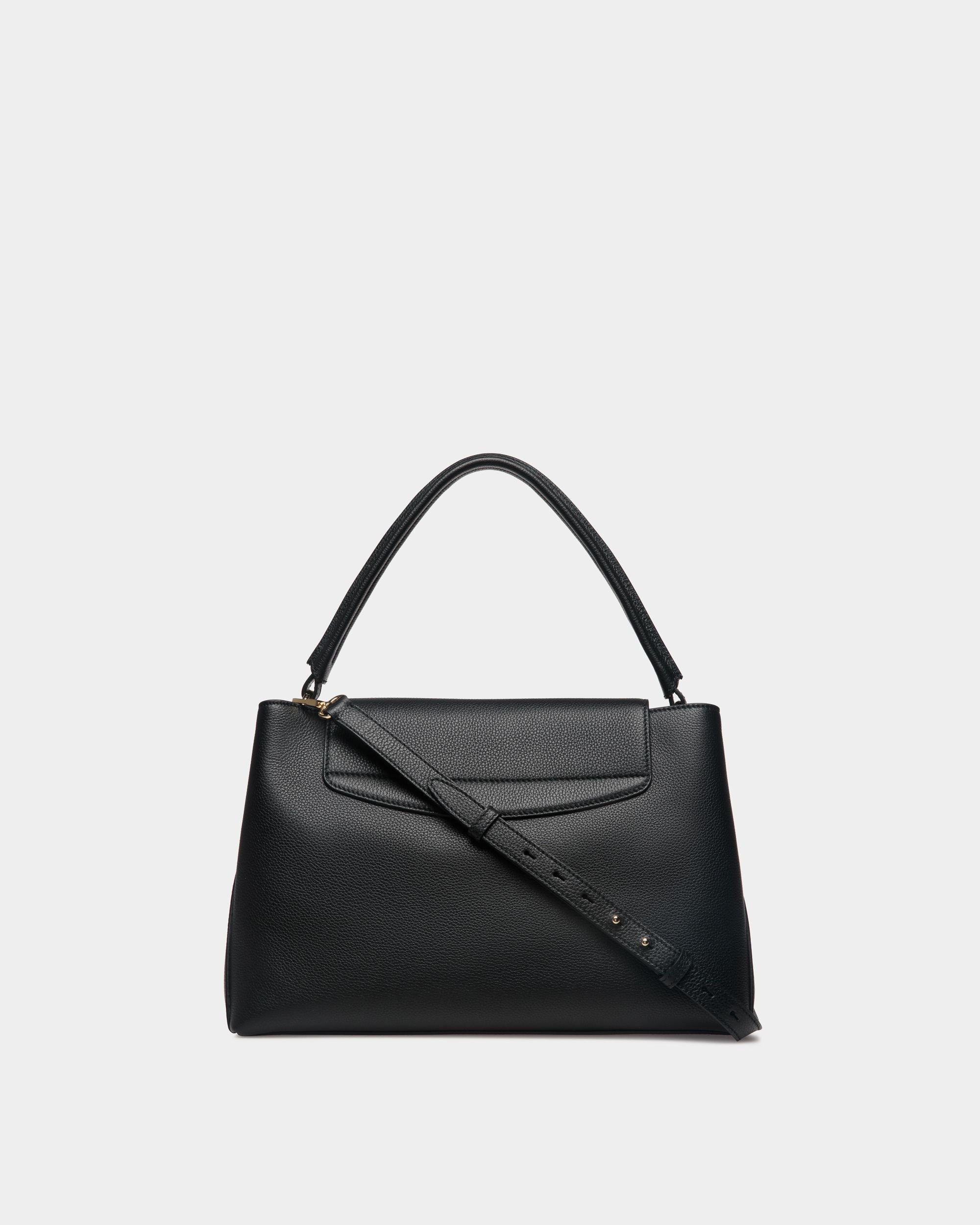 Bally Global - Bolso Con Asa Superior Lock Me De Piel Granulada Negra - Negro