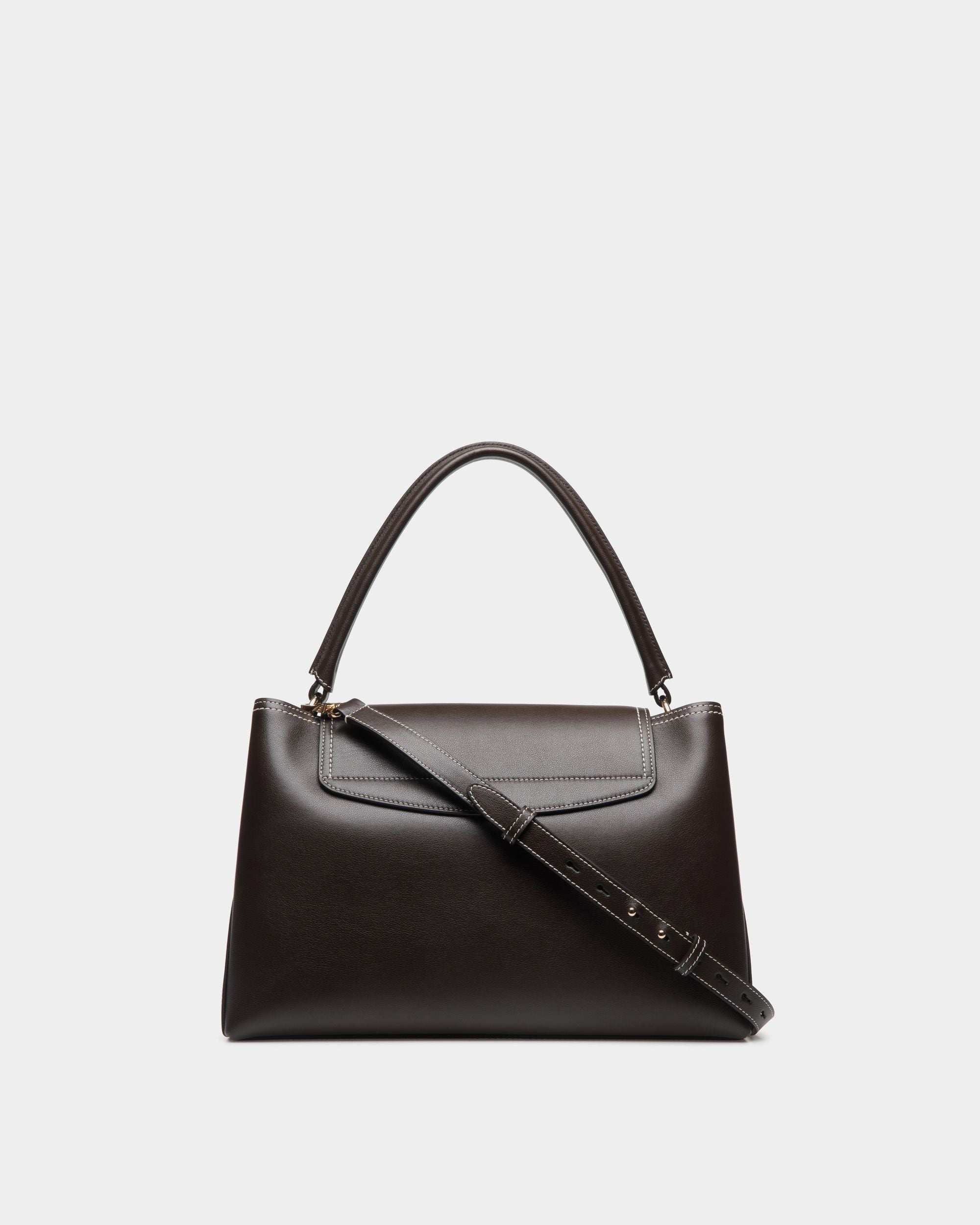 Bally Global - Lock Me Top Handle Bag in Ebano Leather - Brown