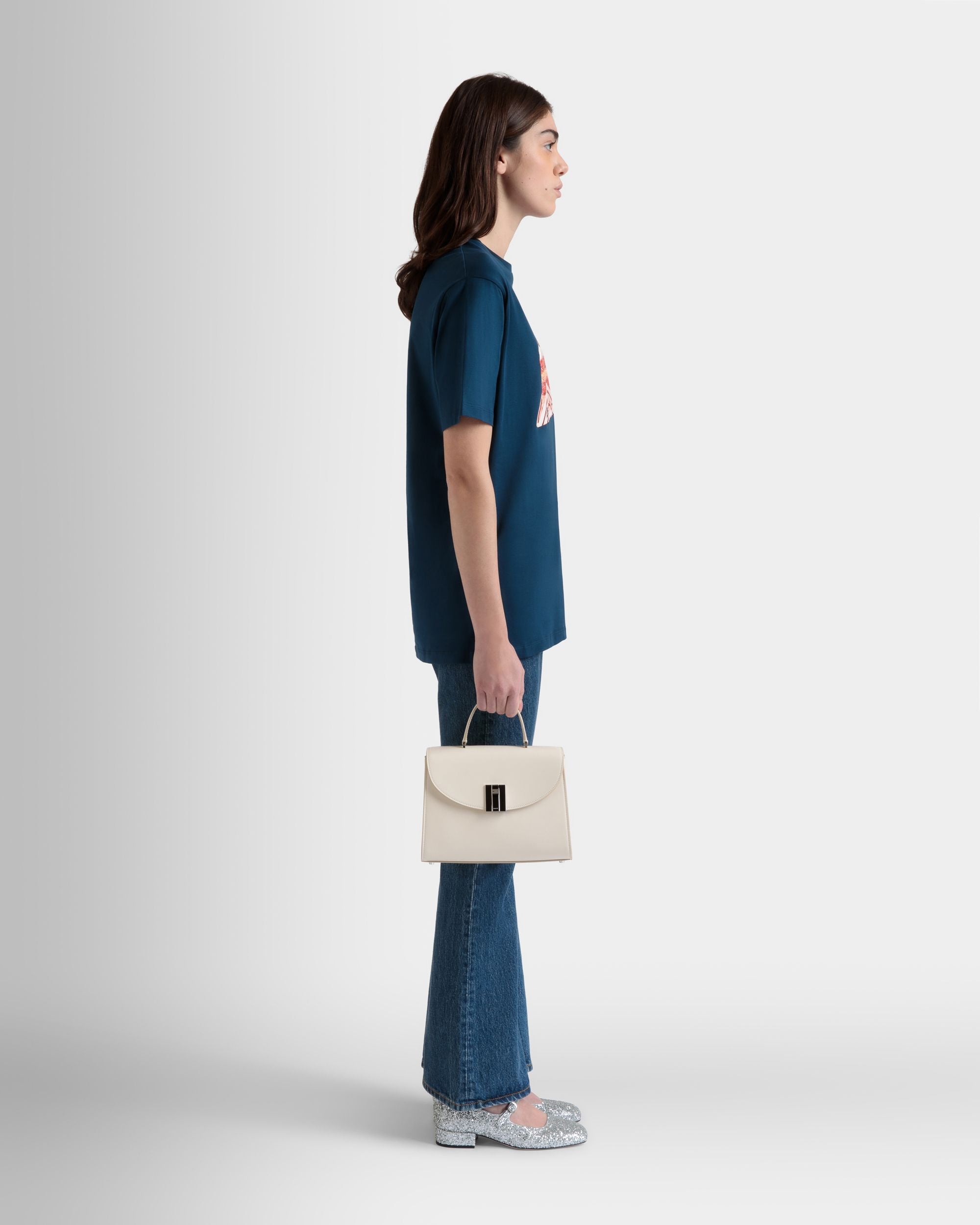 Bally Global - Ollam Top Handle Bag in White Leather - White