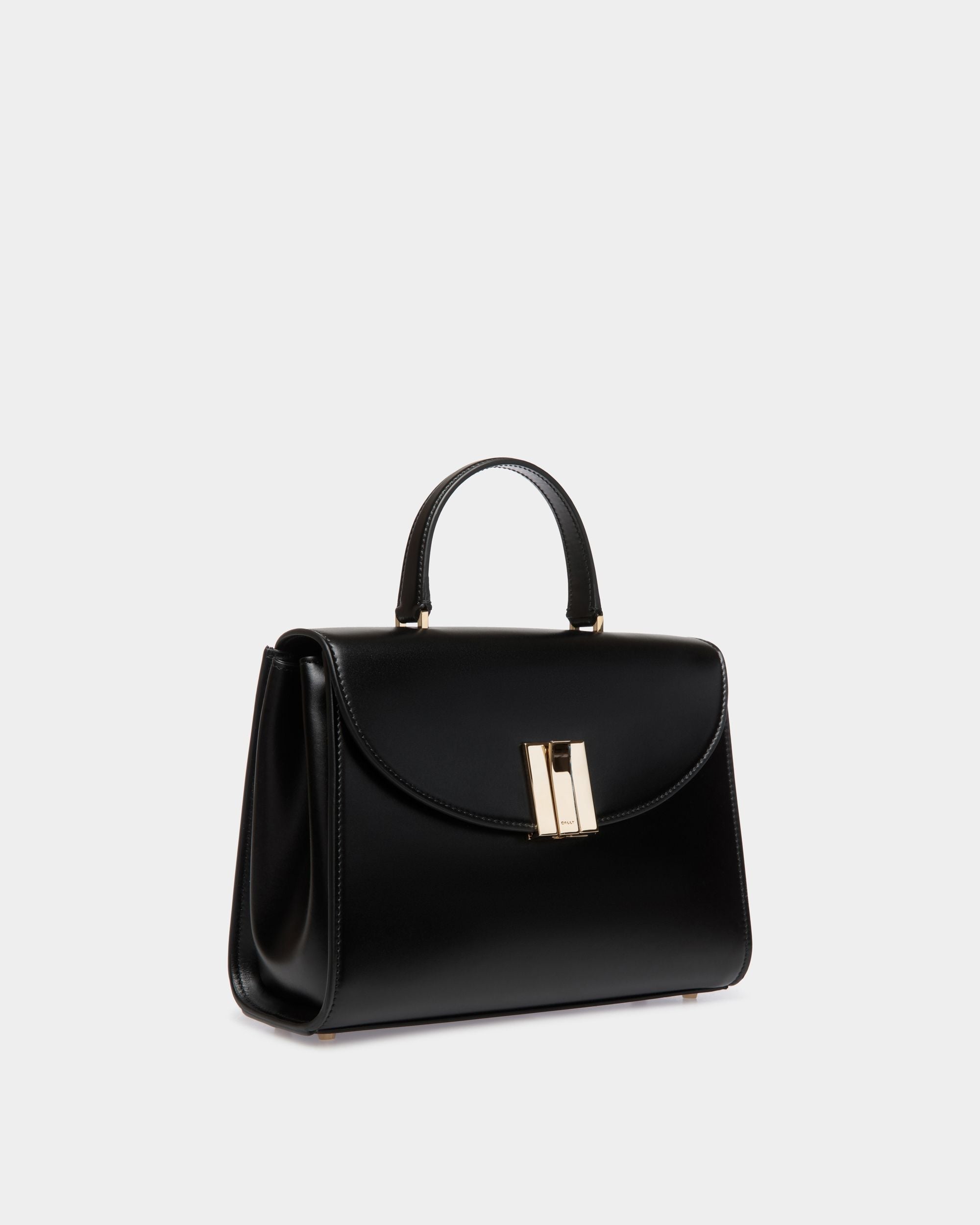 Bally Global - Ollam Top Handle Bag in Black Leather - Black