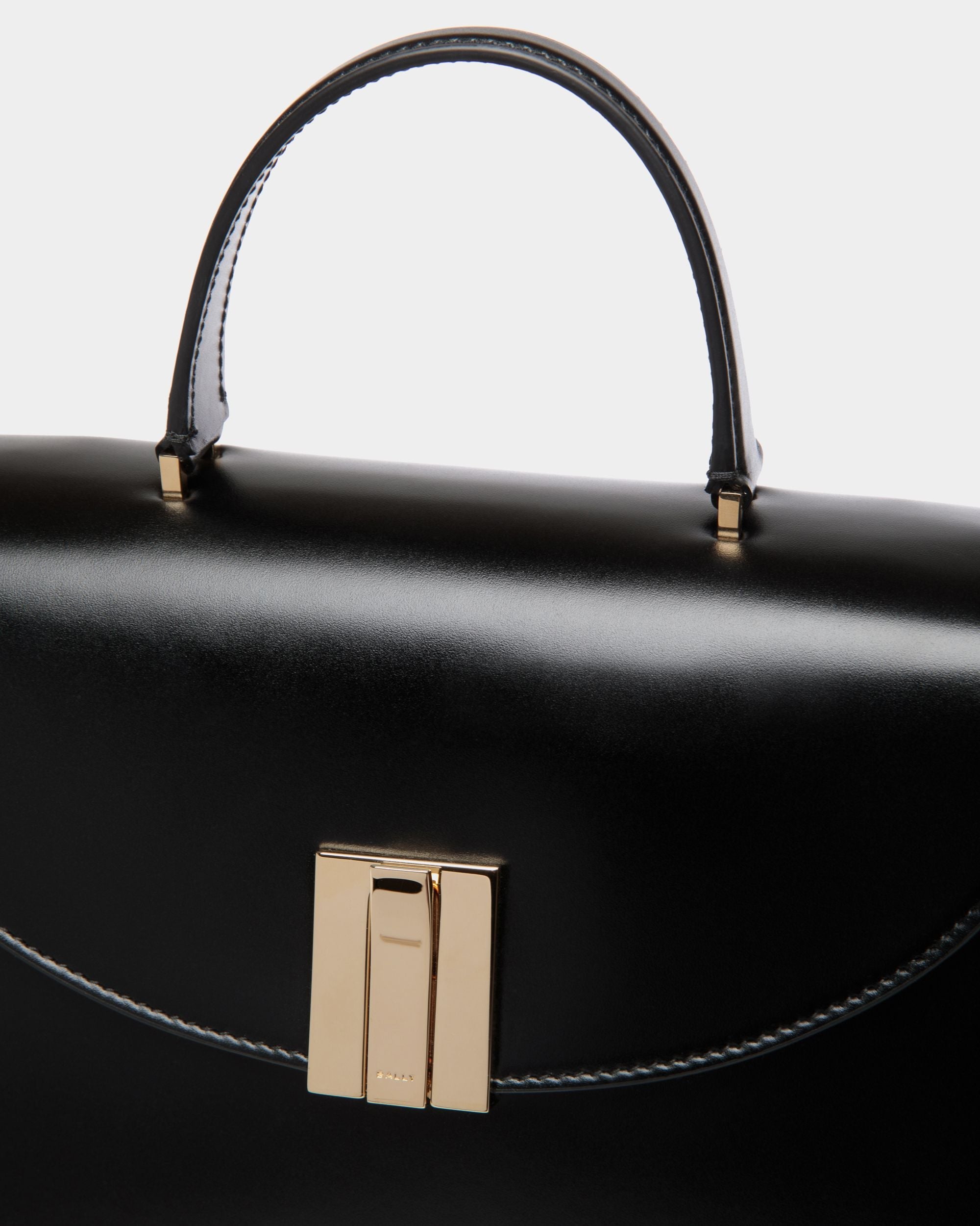 Bally Global - Ollam Top Handle Bag in Black Leather - Black