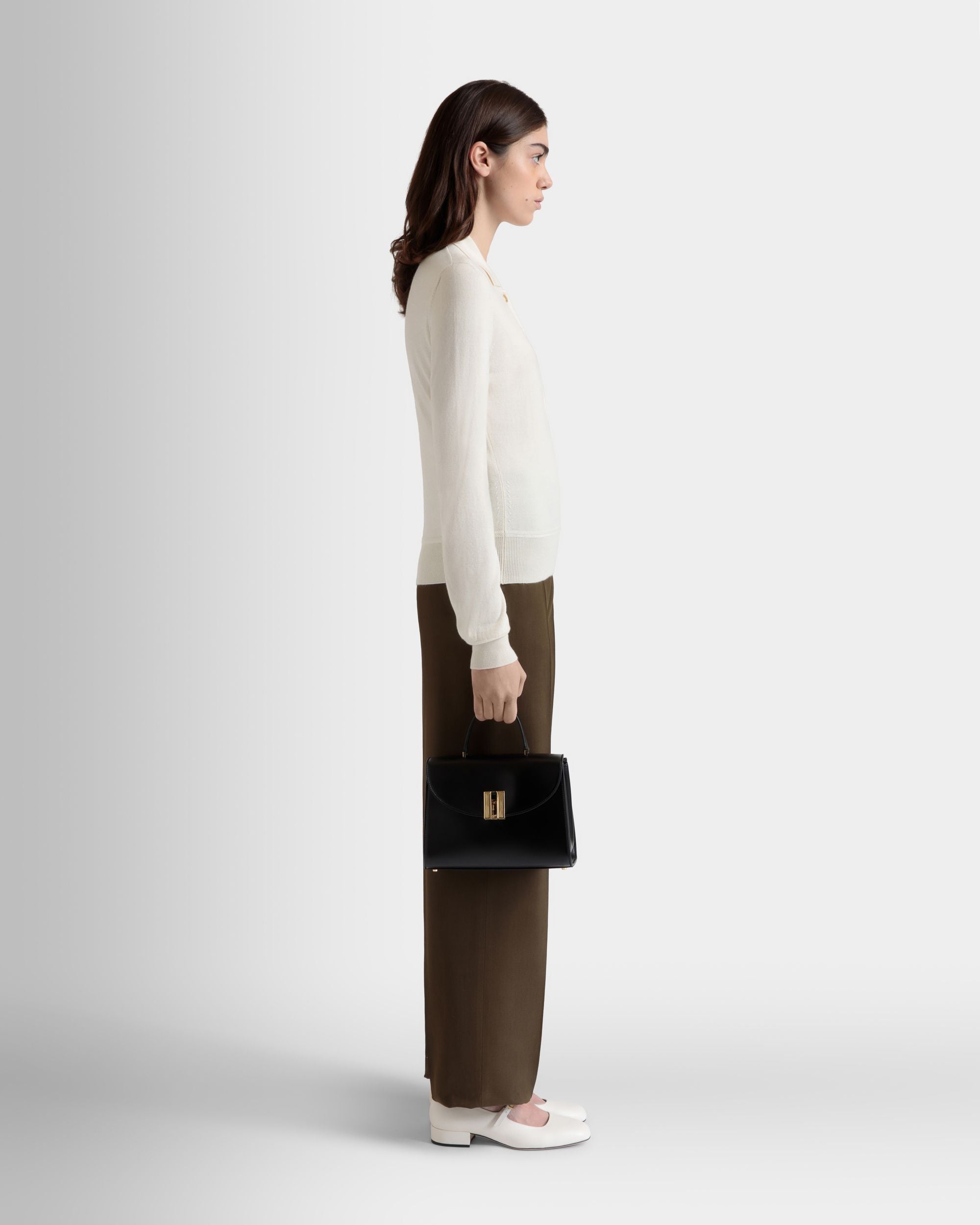 Bally Global - Ollam Top Handle Bag in Black Leather - Black