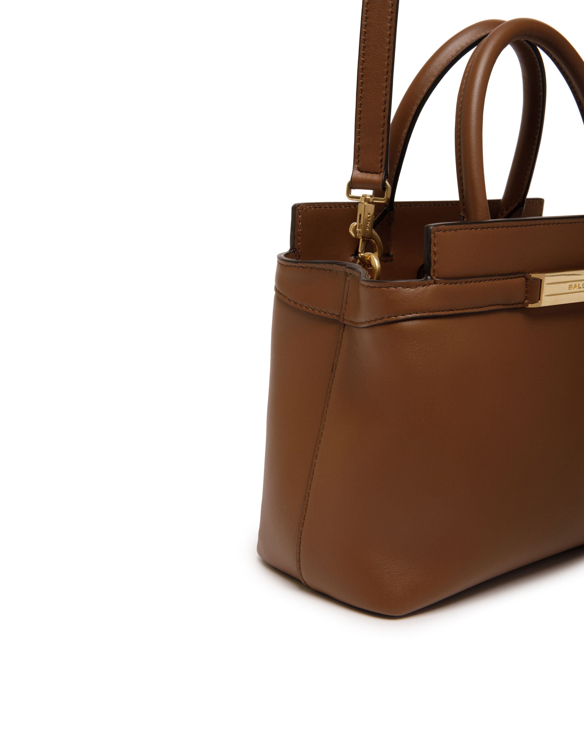 Bally Global - Petit Sac Tote Deco En Cuir Marron - Marron