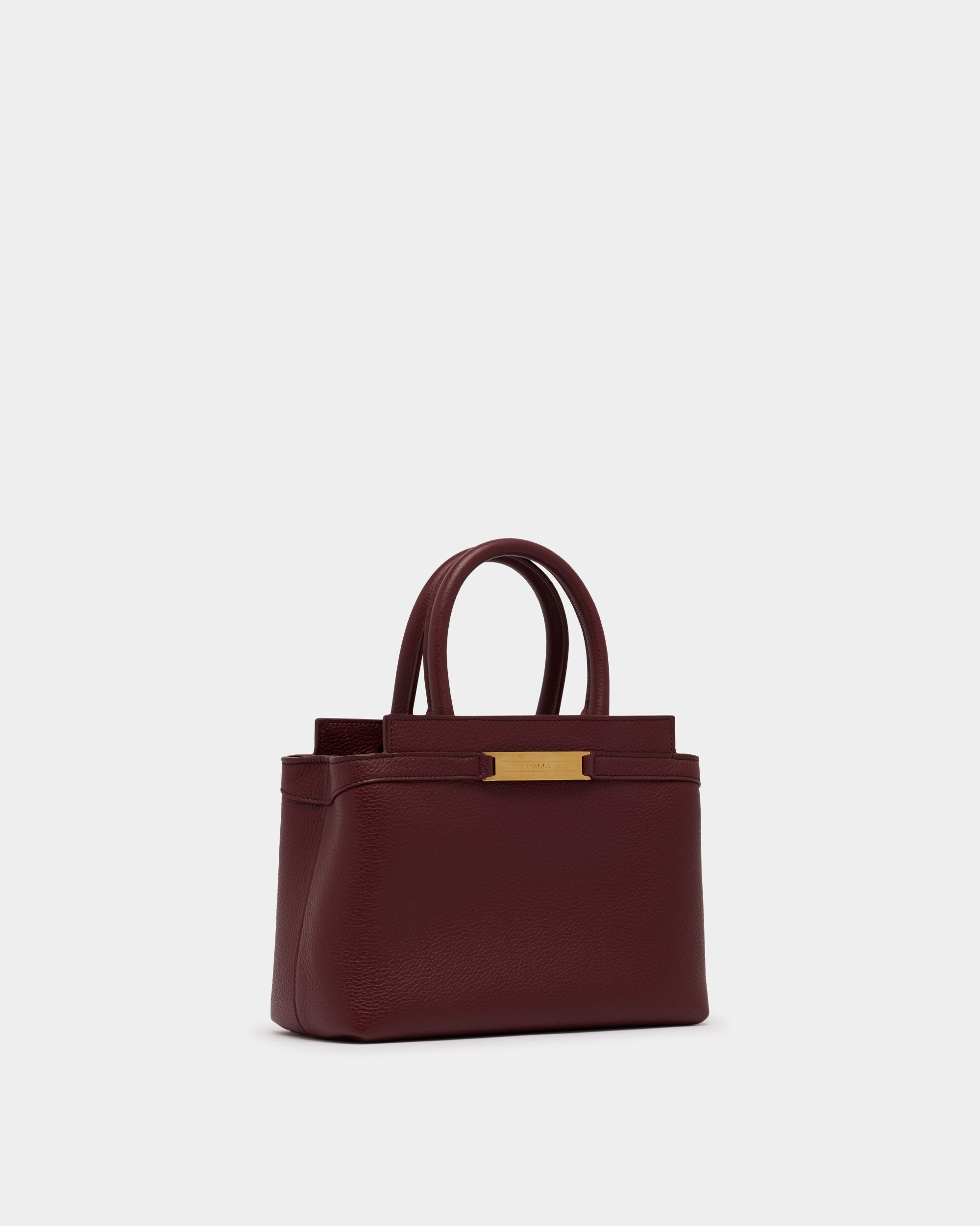 Bally Global - Deco Small Tote Bag in Andorra Leather - Burgundy
