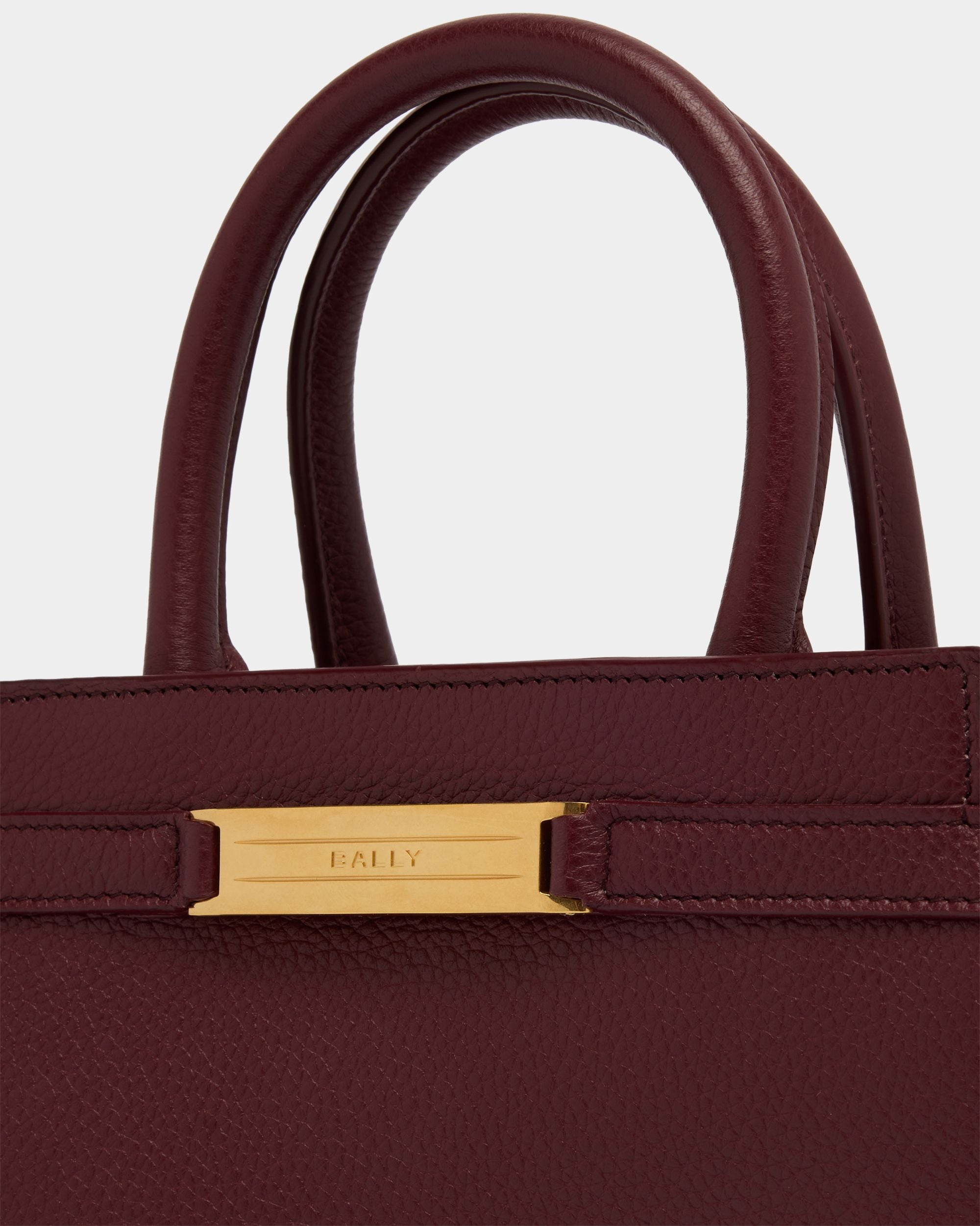 Bally Global - Deco Small Tote Bag in Andorra Leather - Burgundy