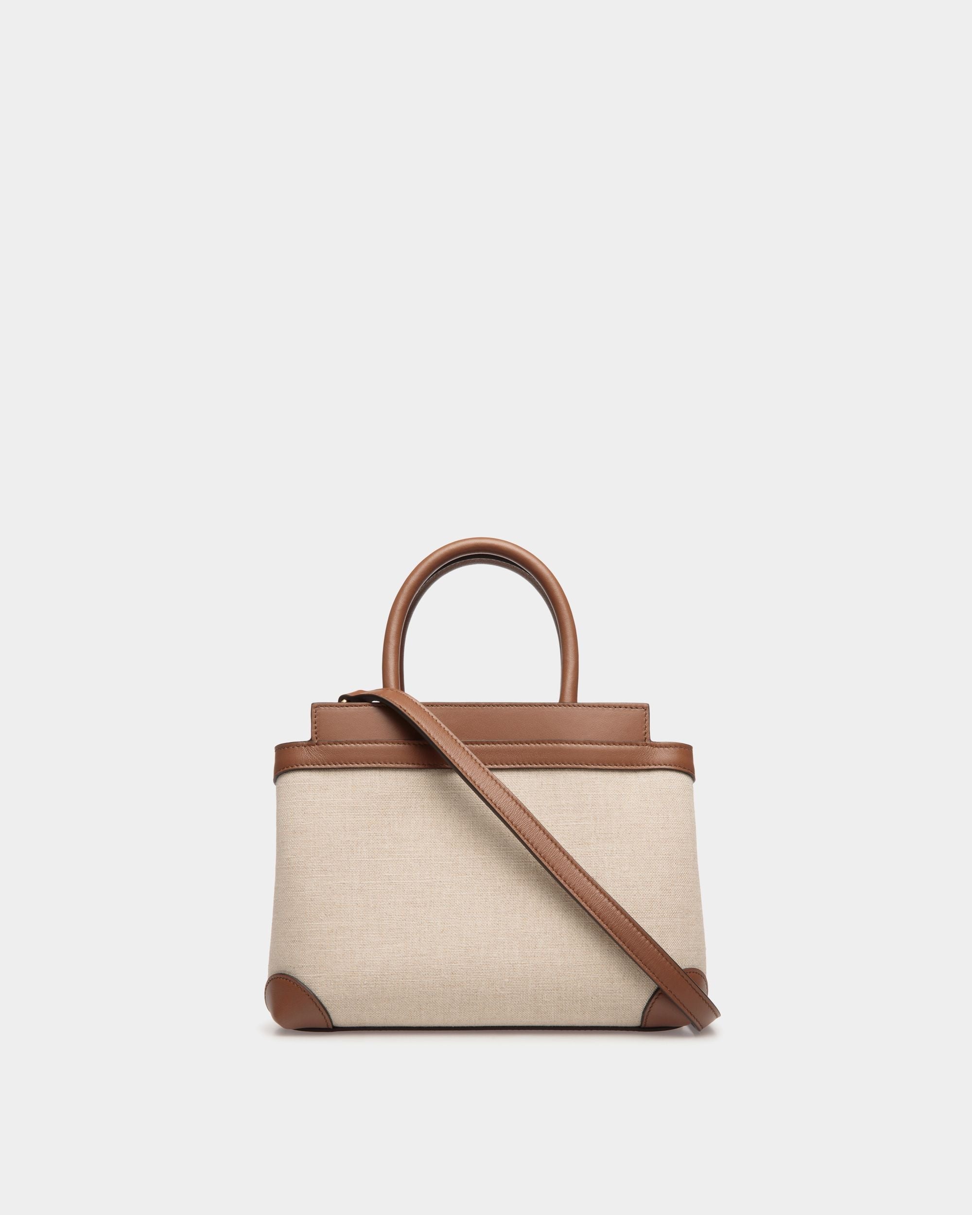 Bally Global - Deco Small Tote Bag in Beige Canvas and Brown Leather - Beige