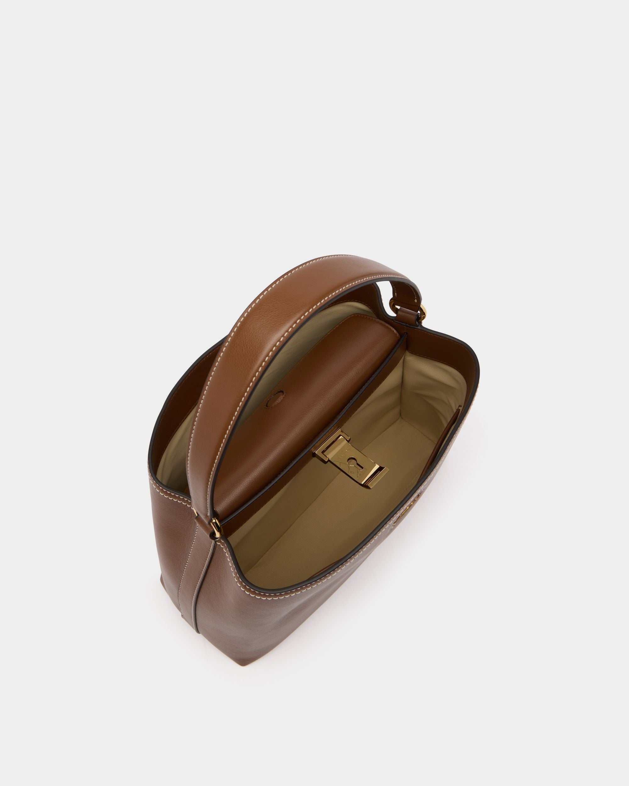 Bally Global - Lock Me Top Handle Bag in Brown Leather - Brown