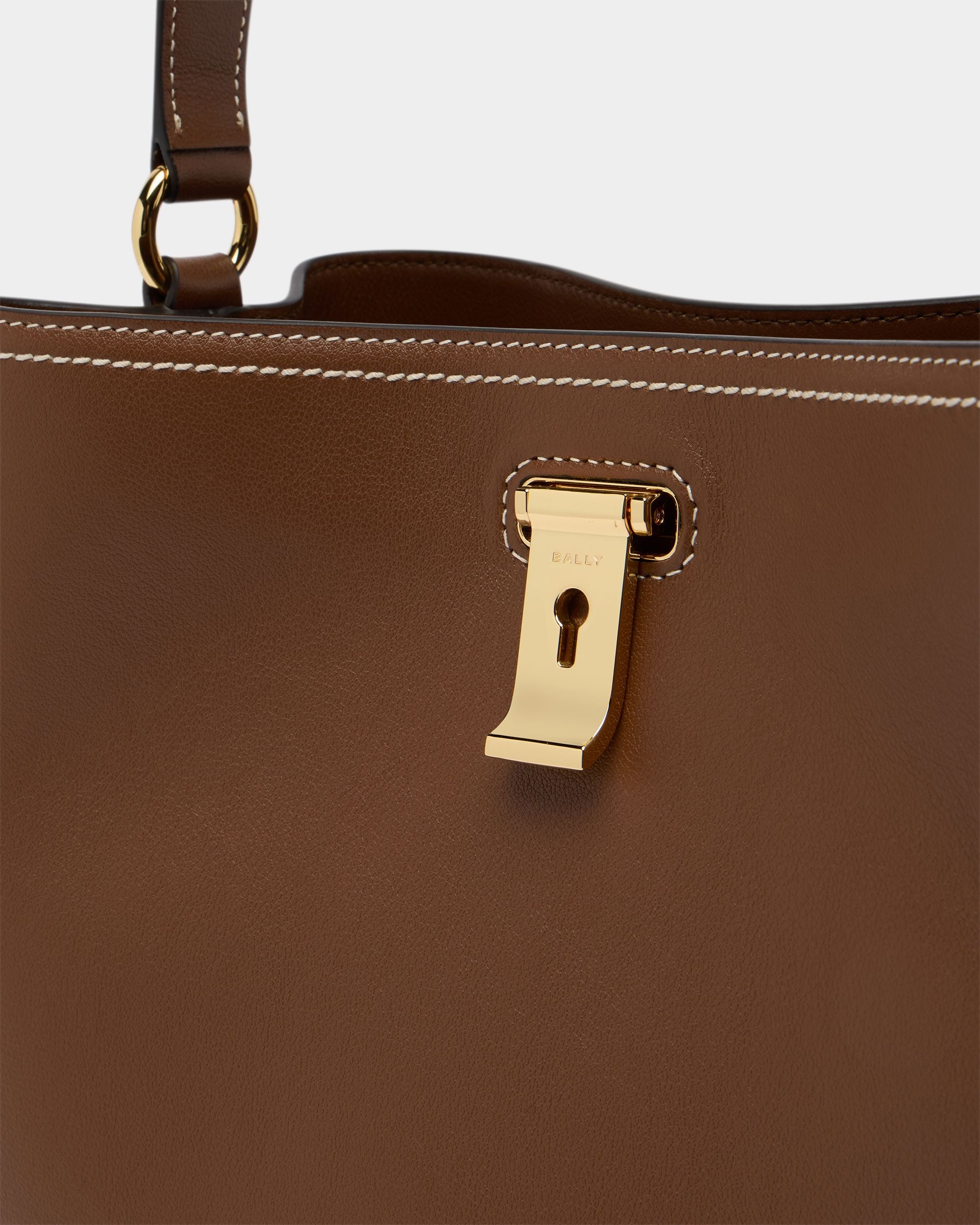 Bally Global - Lock Me Top Handle Bag in Brown Leather - Brown