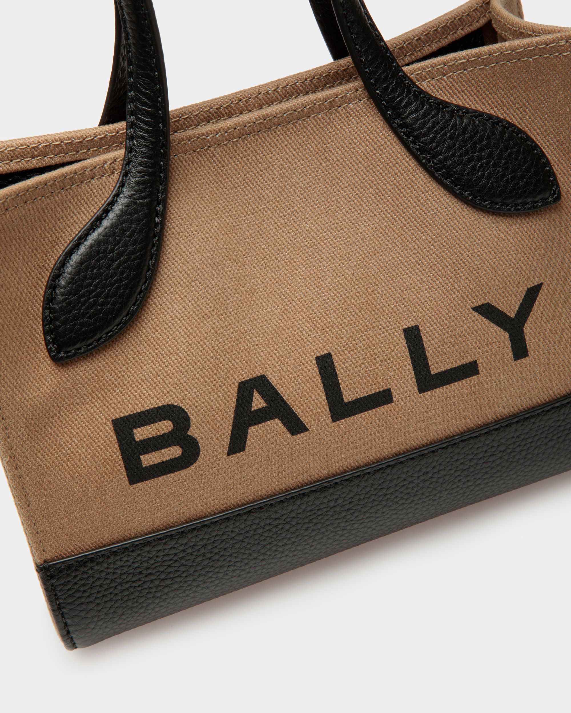 Bally Global - Bar Minibag In Sand And Black Fabric - Beige