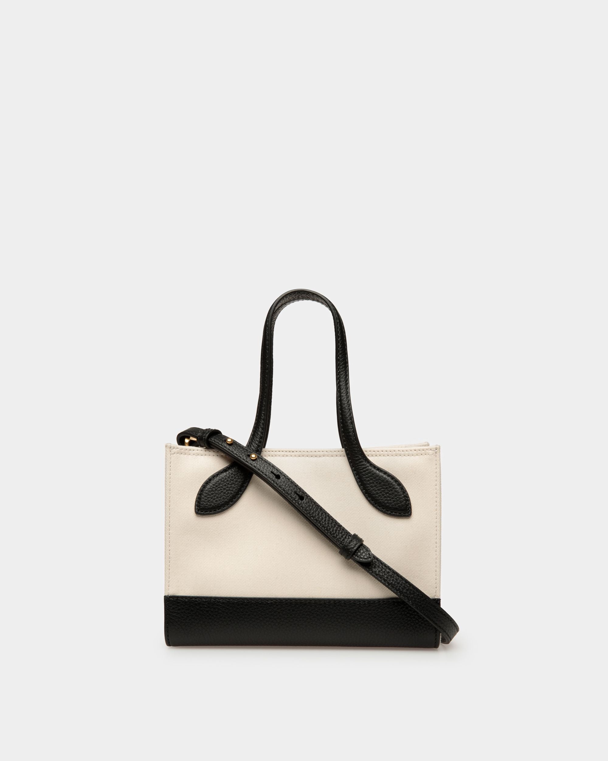 Bally Global - Bar Minibag In Natural And Black Fabric - Beige