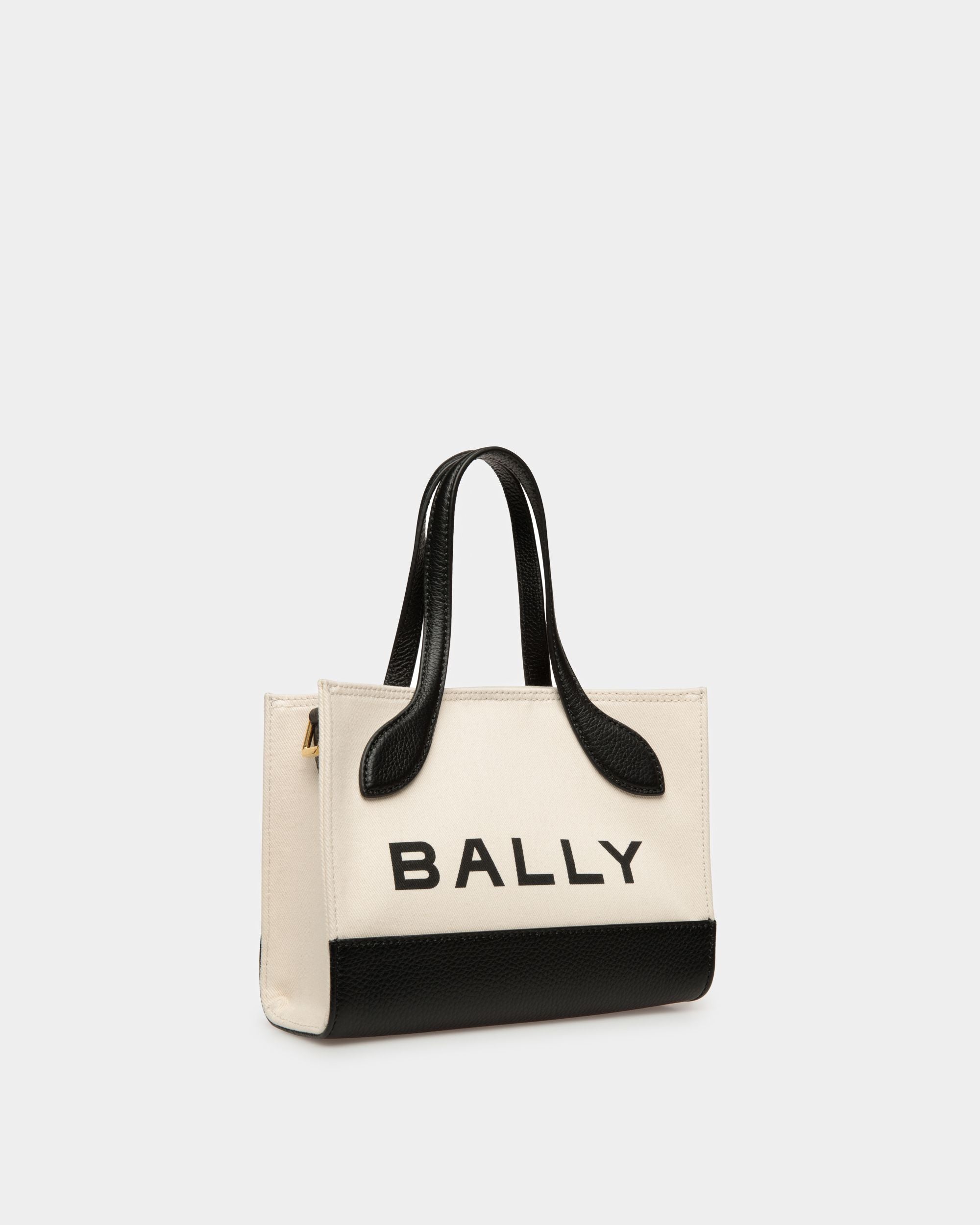 Bally Global - Bar Minibag In Natural And Black Fabric - Beige