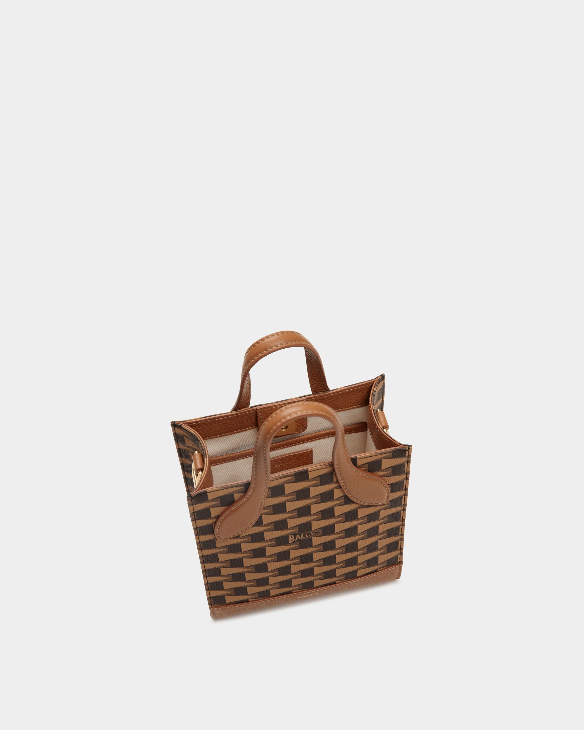 Bally Global - Pennant Mini Tote Bag in Brown Pennant Motif TPU - Brown