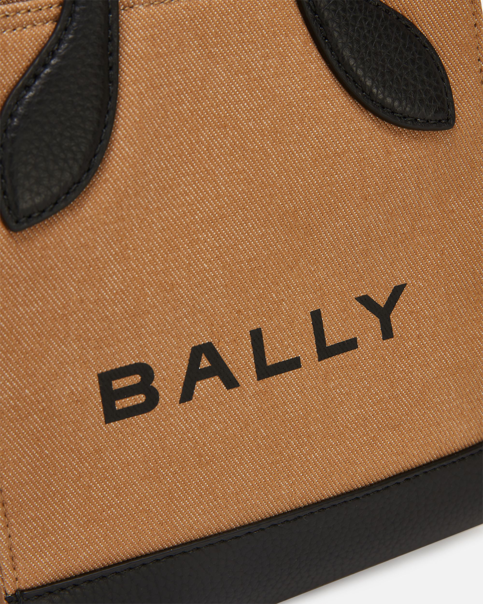 Bally Global - Bar Mini Tote Bag In Beige And Black Canvas And Leather - Beige