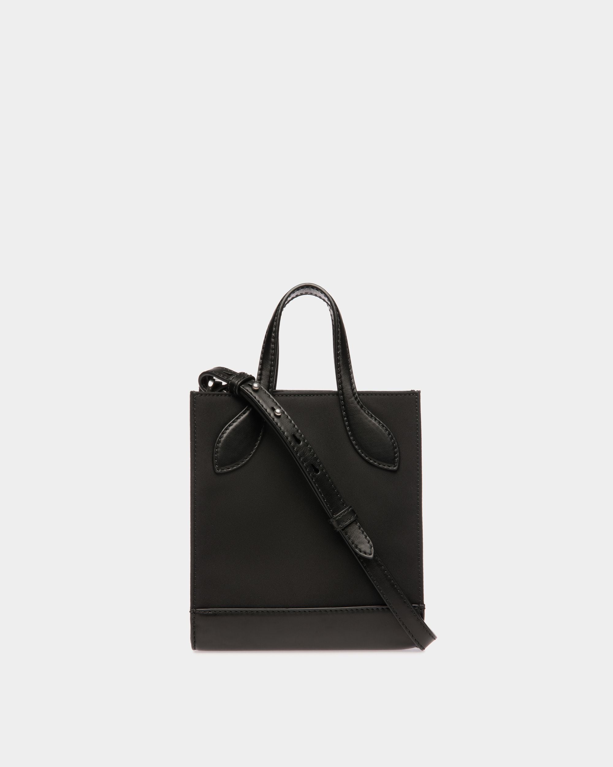 Bally Global - Bar Mini Tote Bag In Black Nylon And Leather - Black