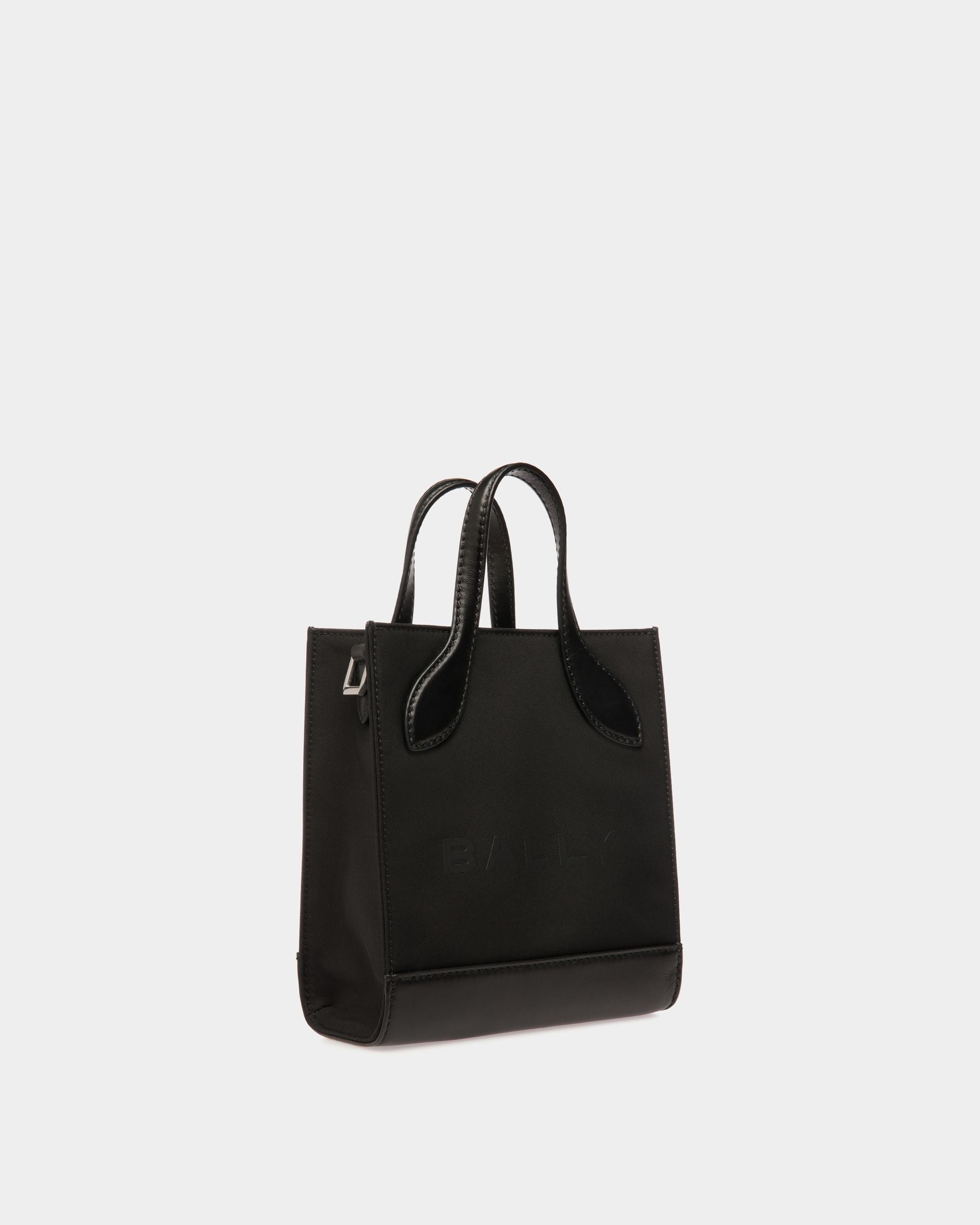 Bally Global - Bar Mini Tote Bag In Black Nylon And Leather - Black