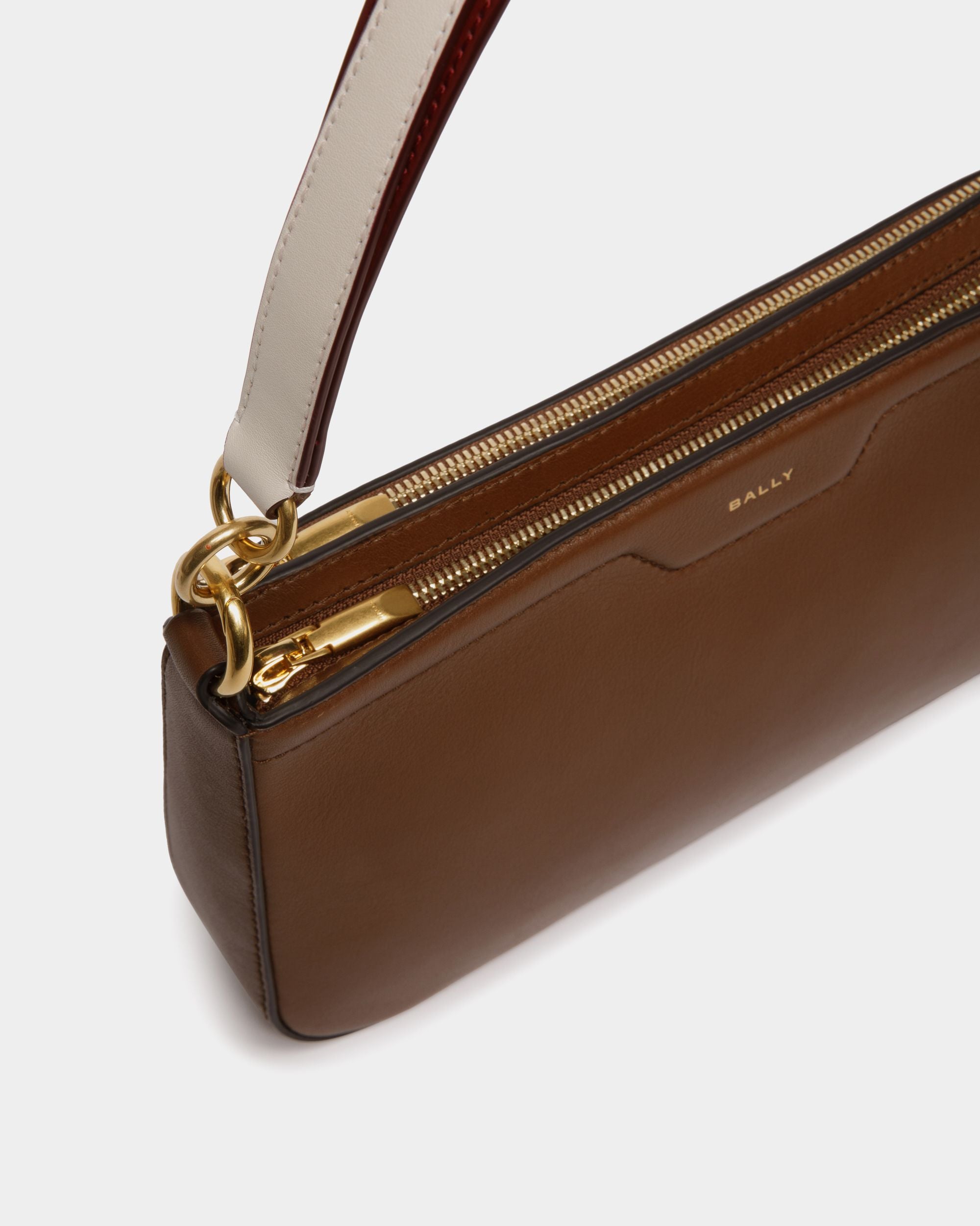 Bally Global - Code Small Shoulder Bag in Brown Leather - Brown
