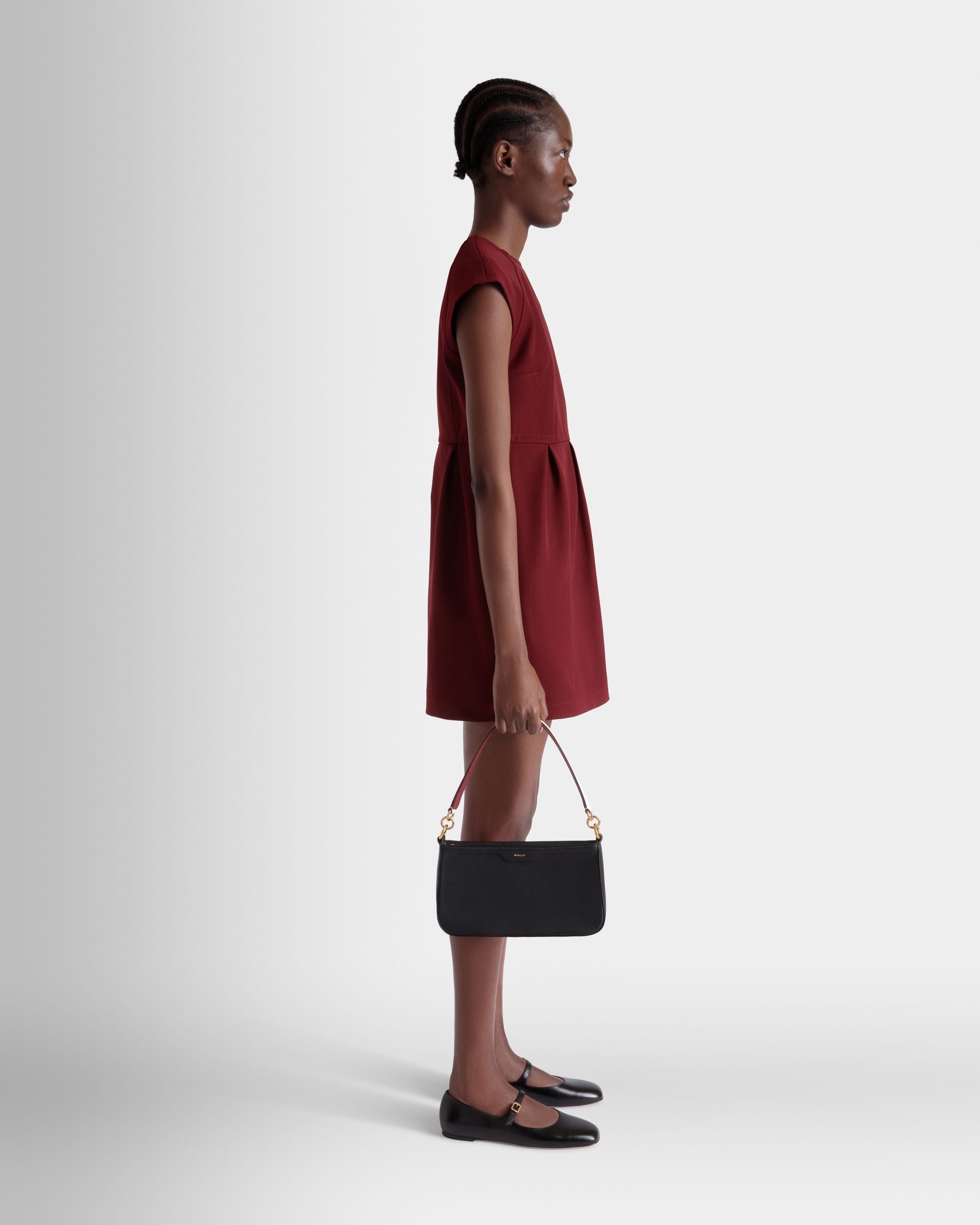 Bally Global - Code Small Shoulder Bag in Black Leather - Black