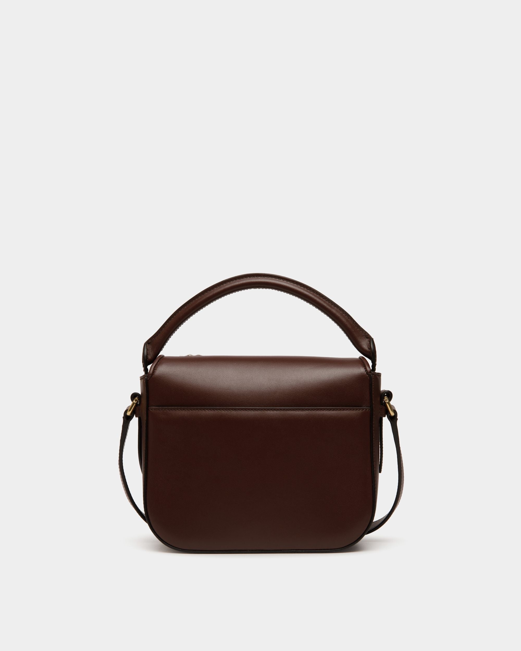 Bally Global - Mini Sac De La Capsule D’hiver En Cuir Châtain Orné De Fleurs Des Alpes - Marron