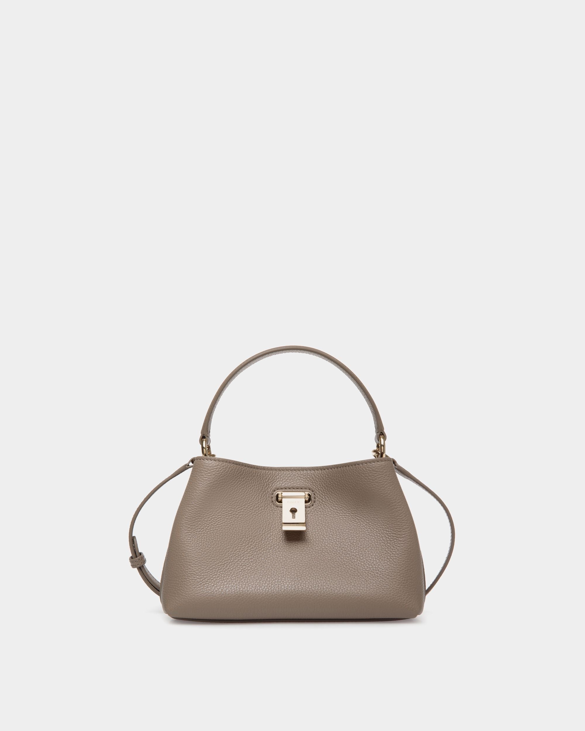 Bally Global - Lock Me Minibag in Taupe Grained Leather - Brown
