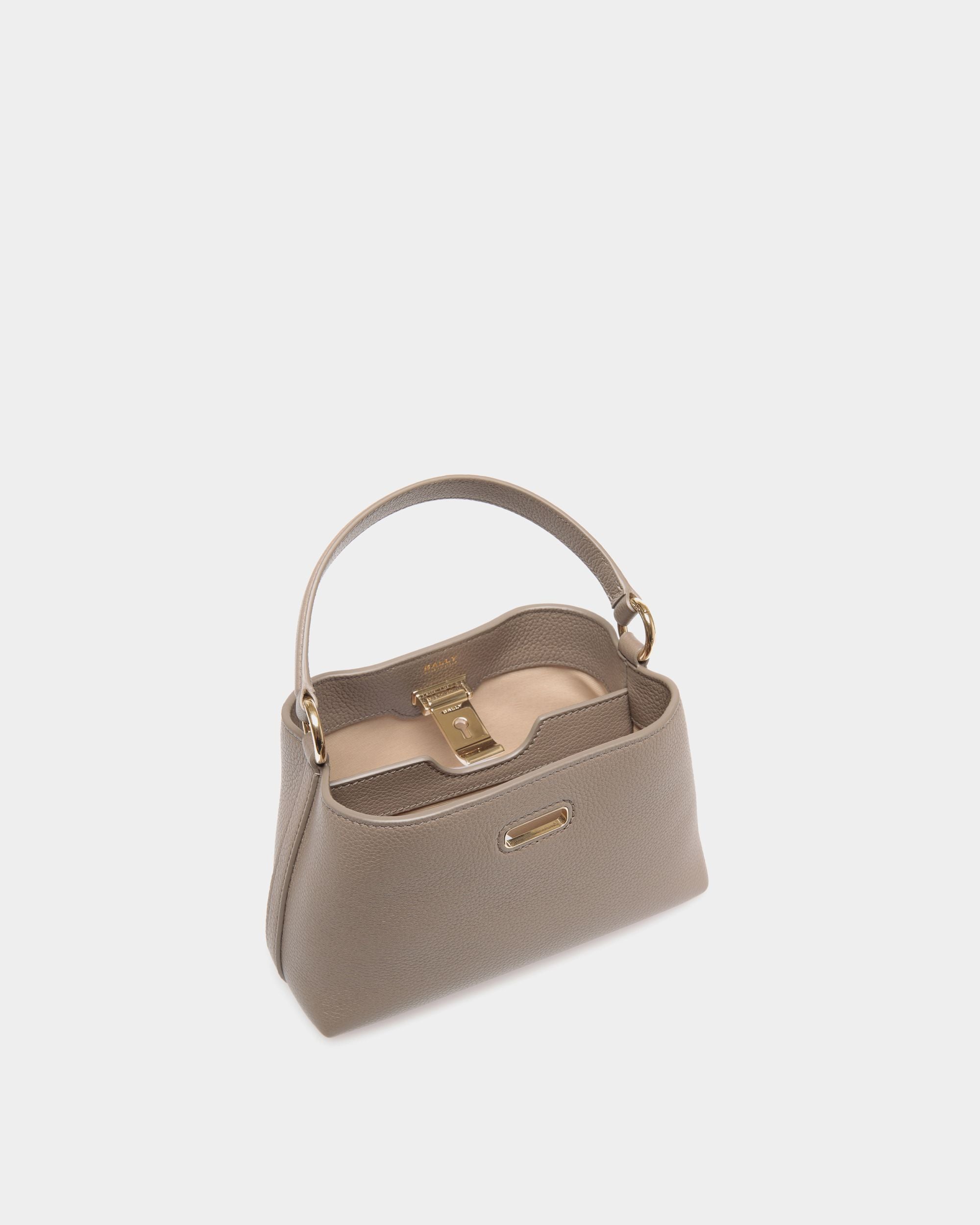 Bally Global - Lock Me Minibag in Taupe Grained Leather - Brown