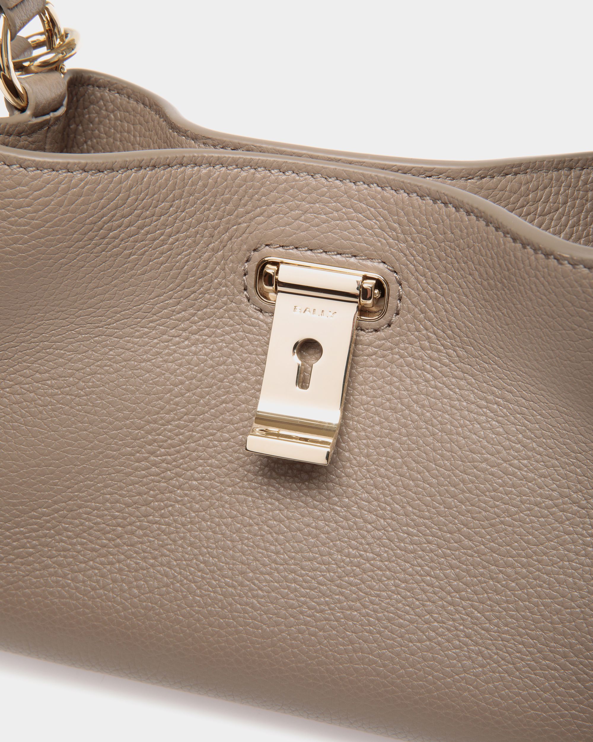 Bally Global - Lock Me Minibag in Taupe Grained Leather - Brown