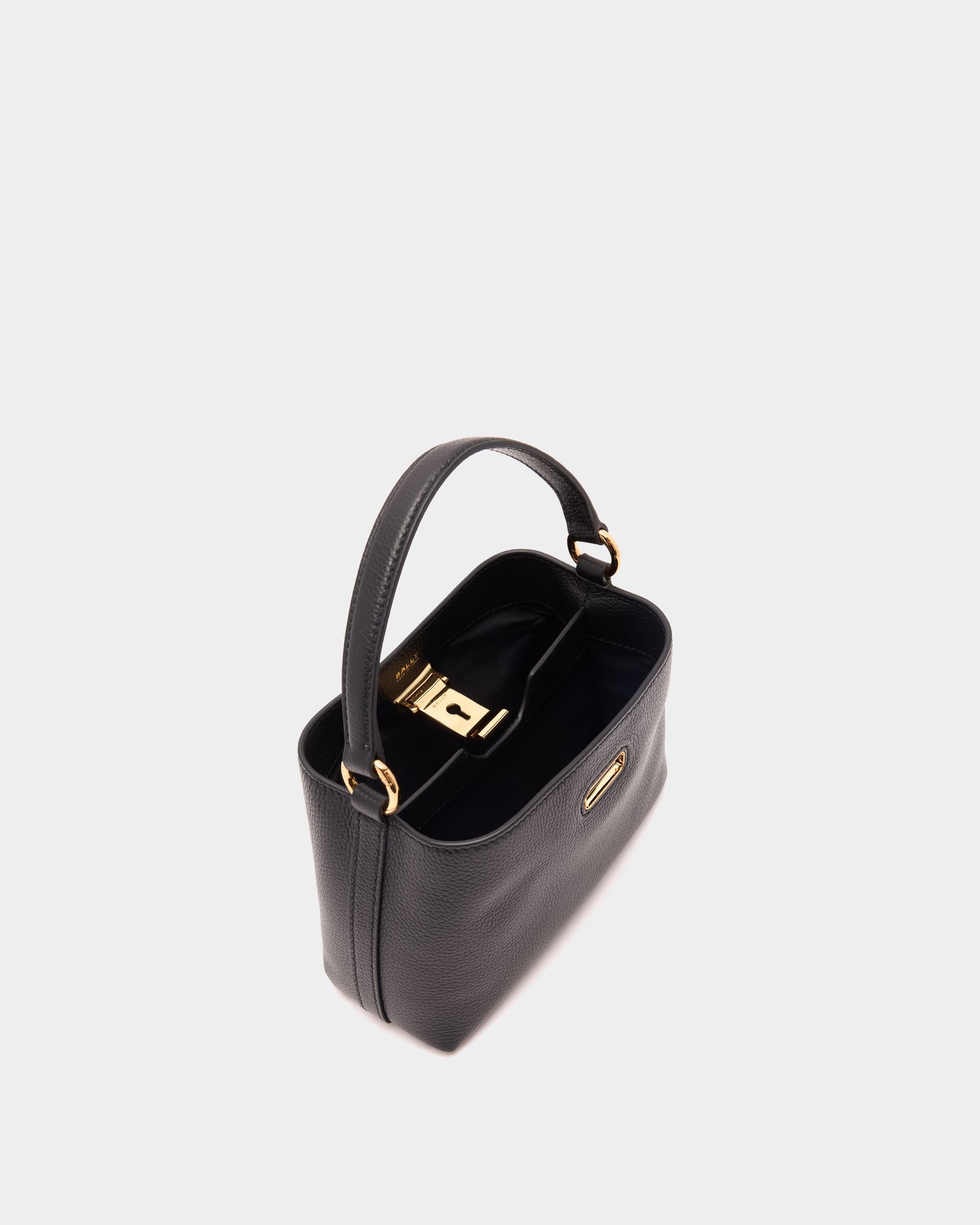 Bally Global - Lock Me Minibag in Black Grained Leather - Black