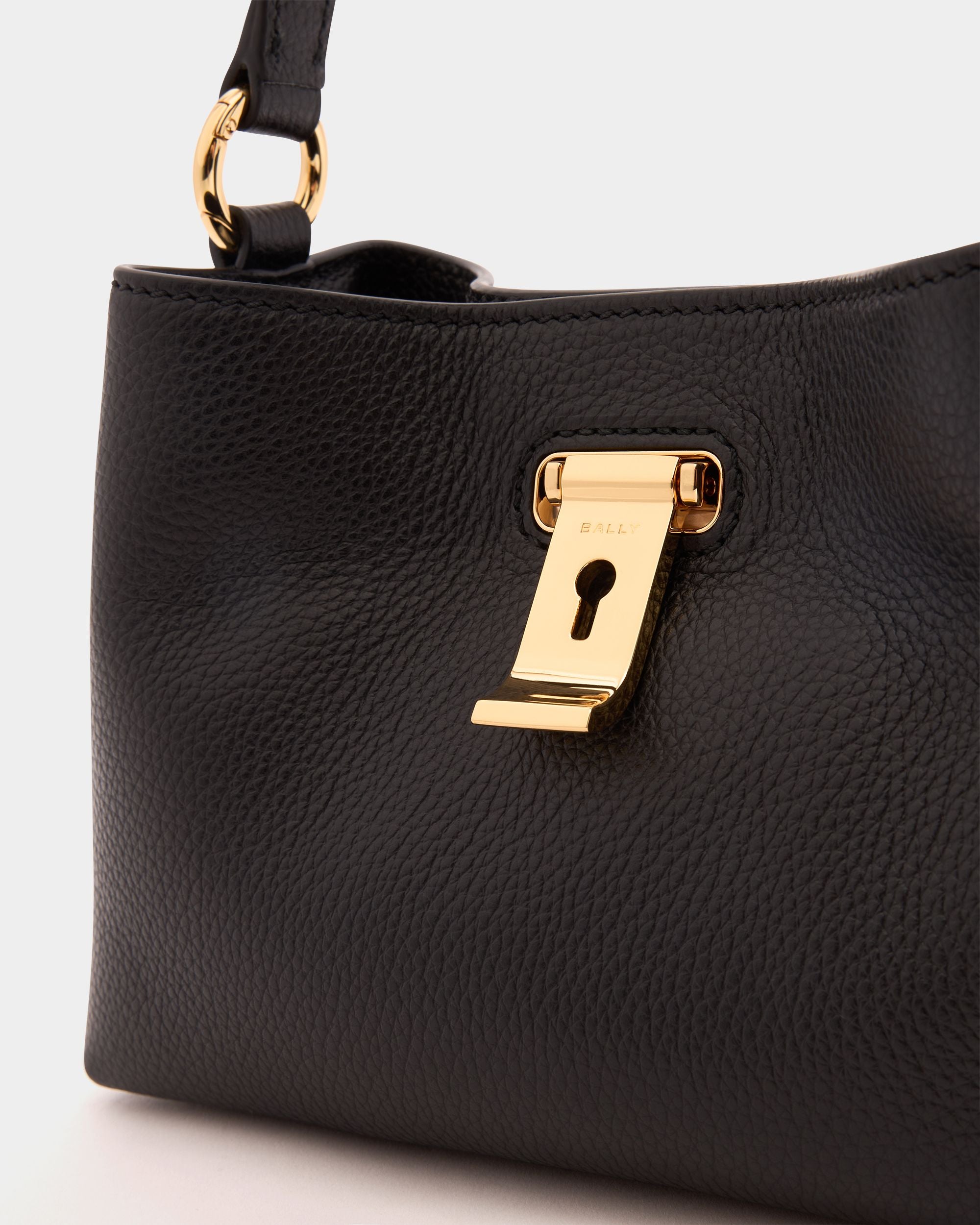 Bally Global - Lock Me Minibag in Black Grained Leather - Black