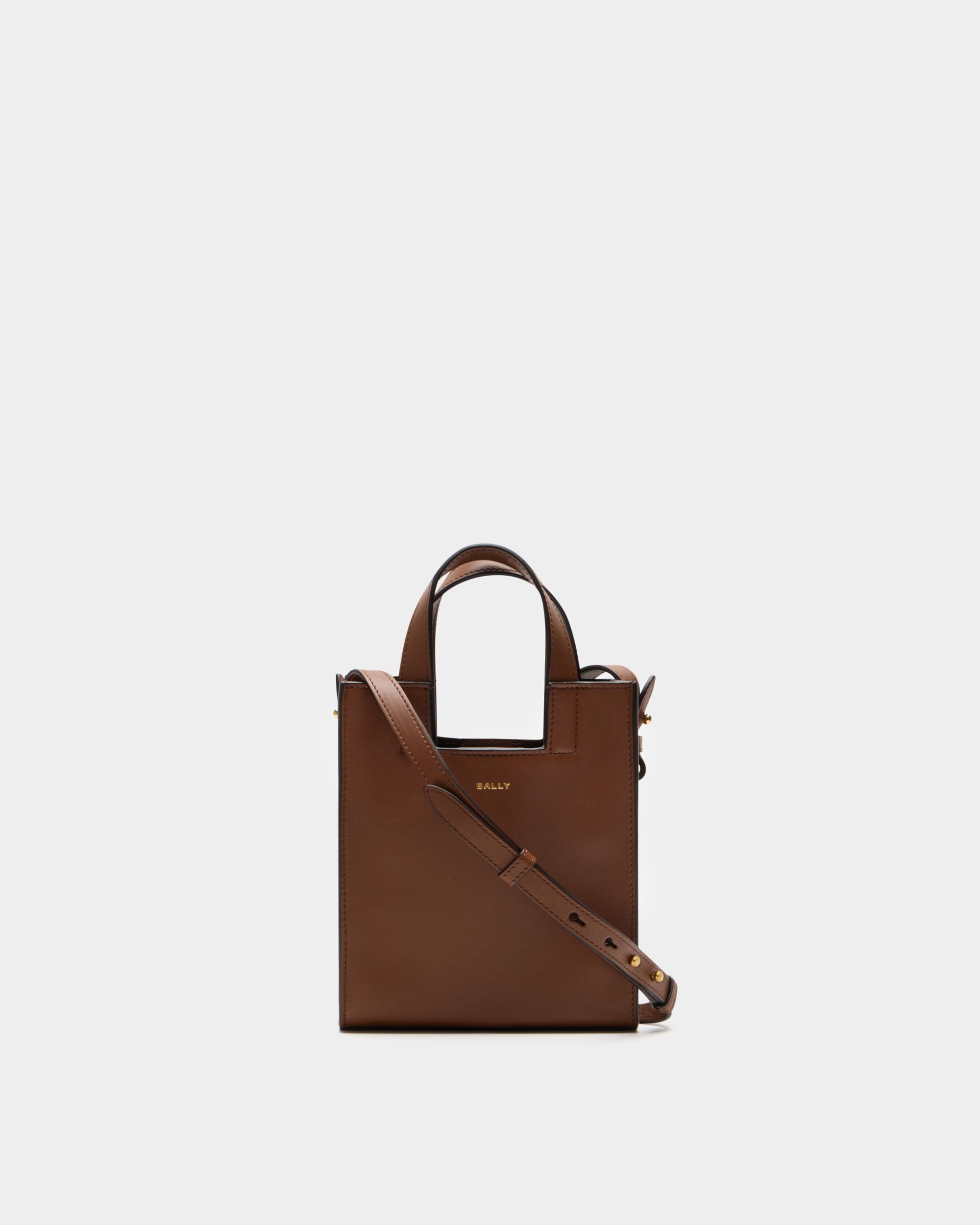 Bally Global - Petit Sac Cabas Easy Bally En Cuir Marron - Marron