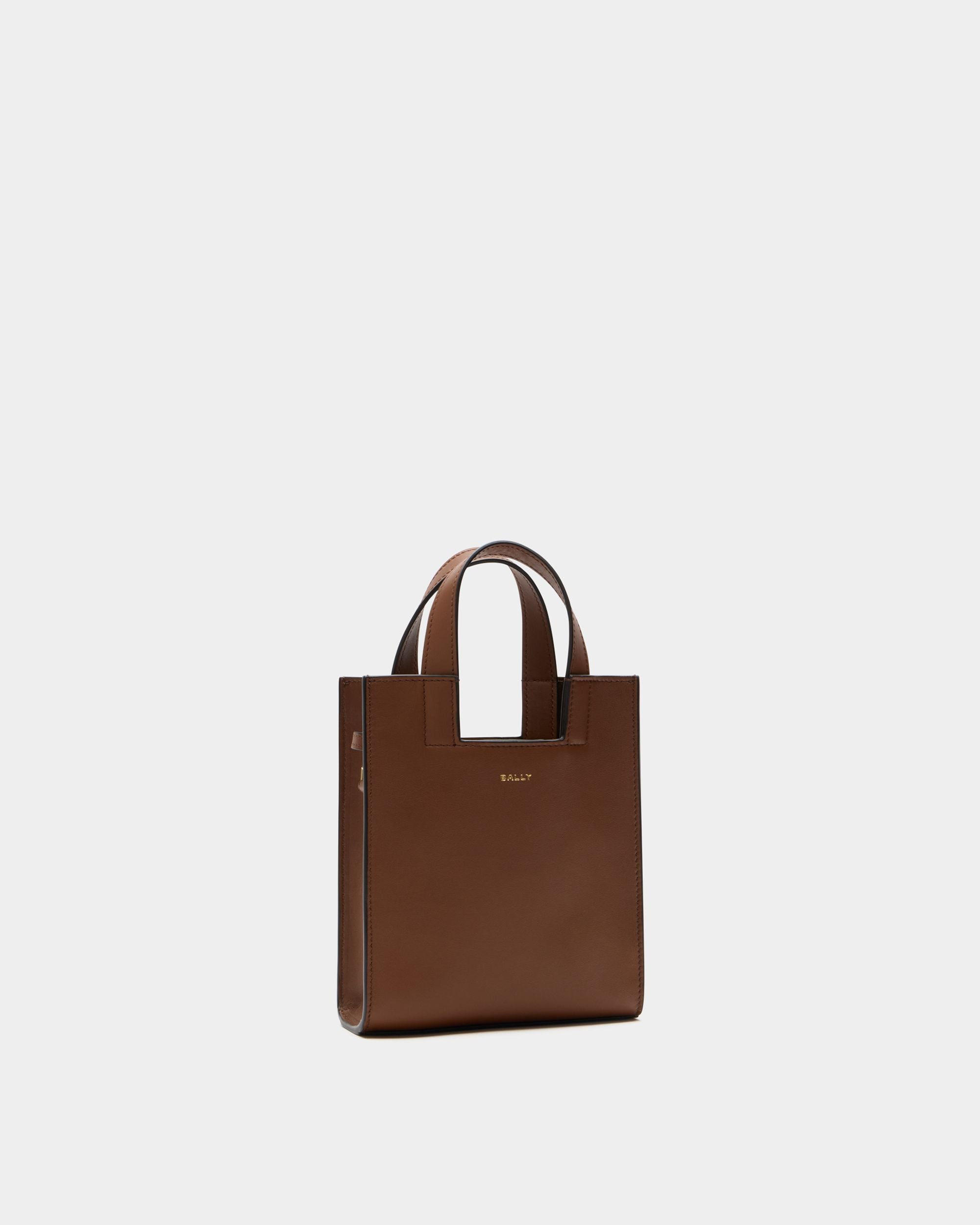 Bally Global - Petit Sac Cabas Easy Bally En Cuir Marron - Marron