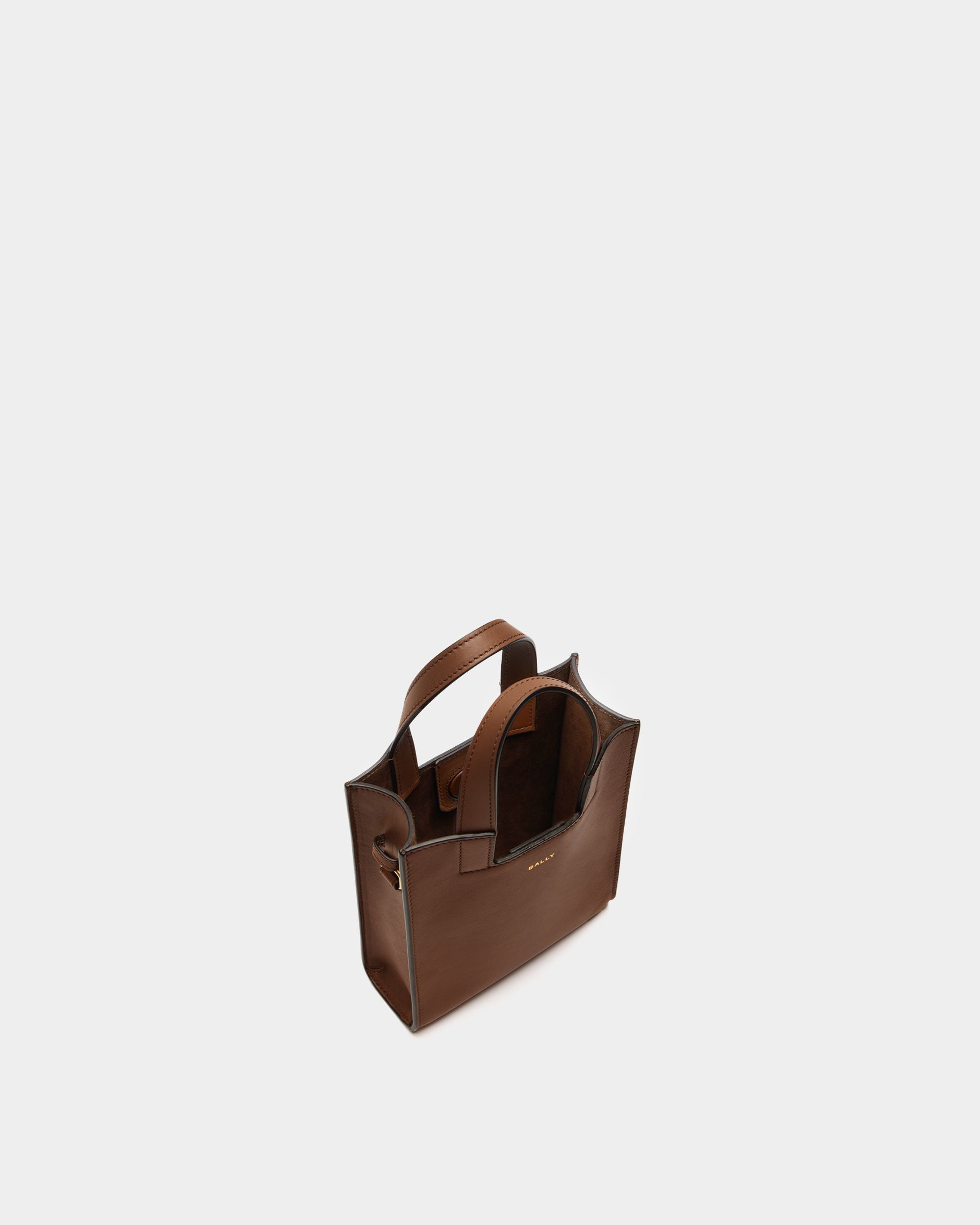 Bally Global - Petit Sac Cabas Easy Bally En Cuir Marron - Marron