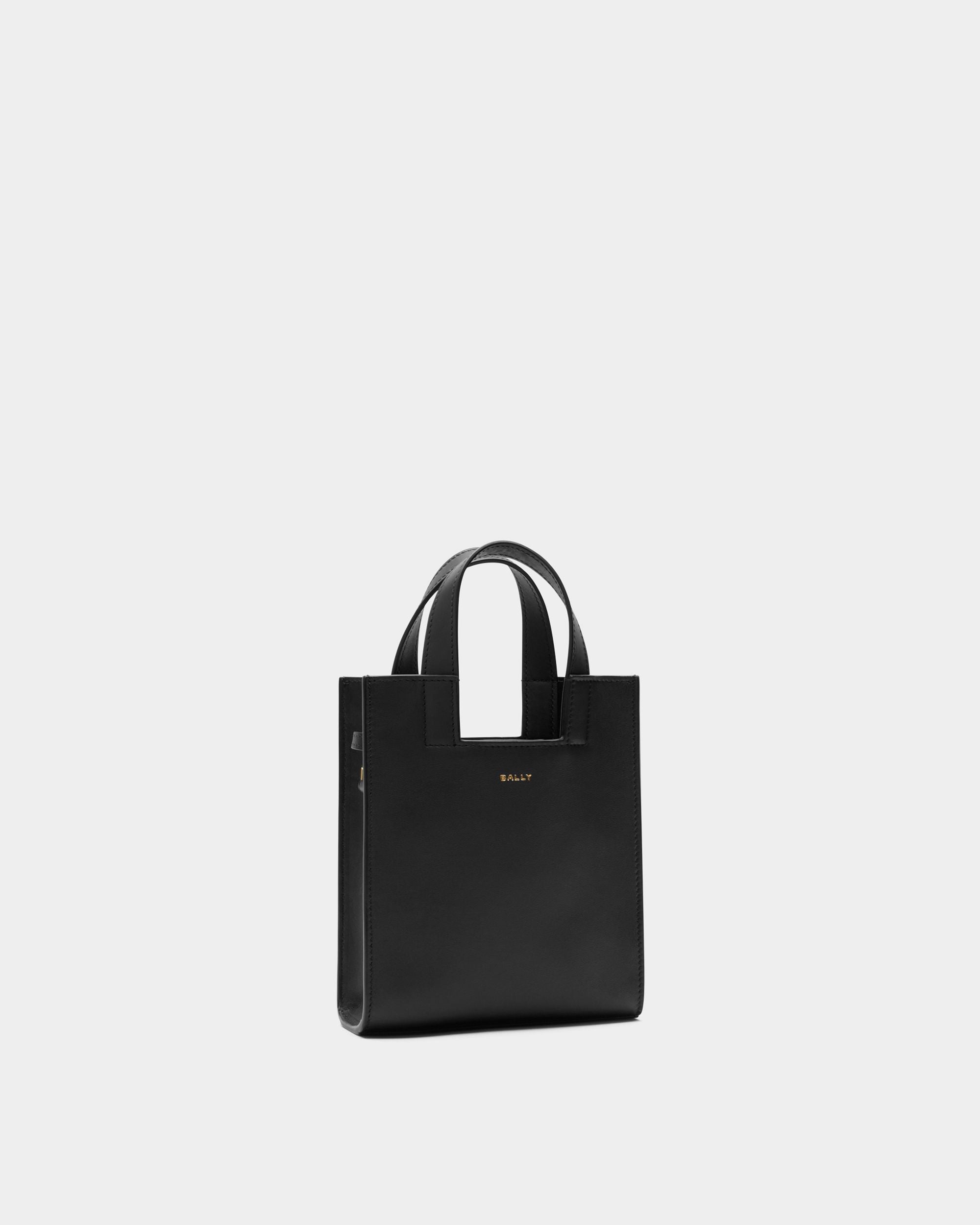 Bally Global - Easy Bally Small Tote Bag in Black Leather - Black