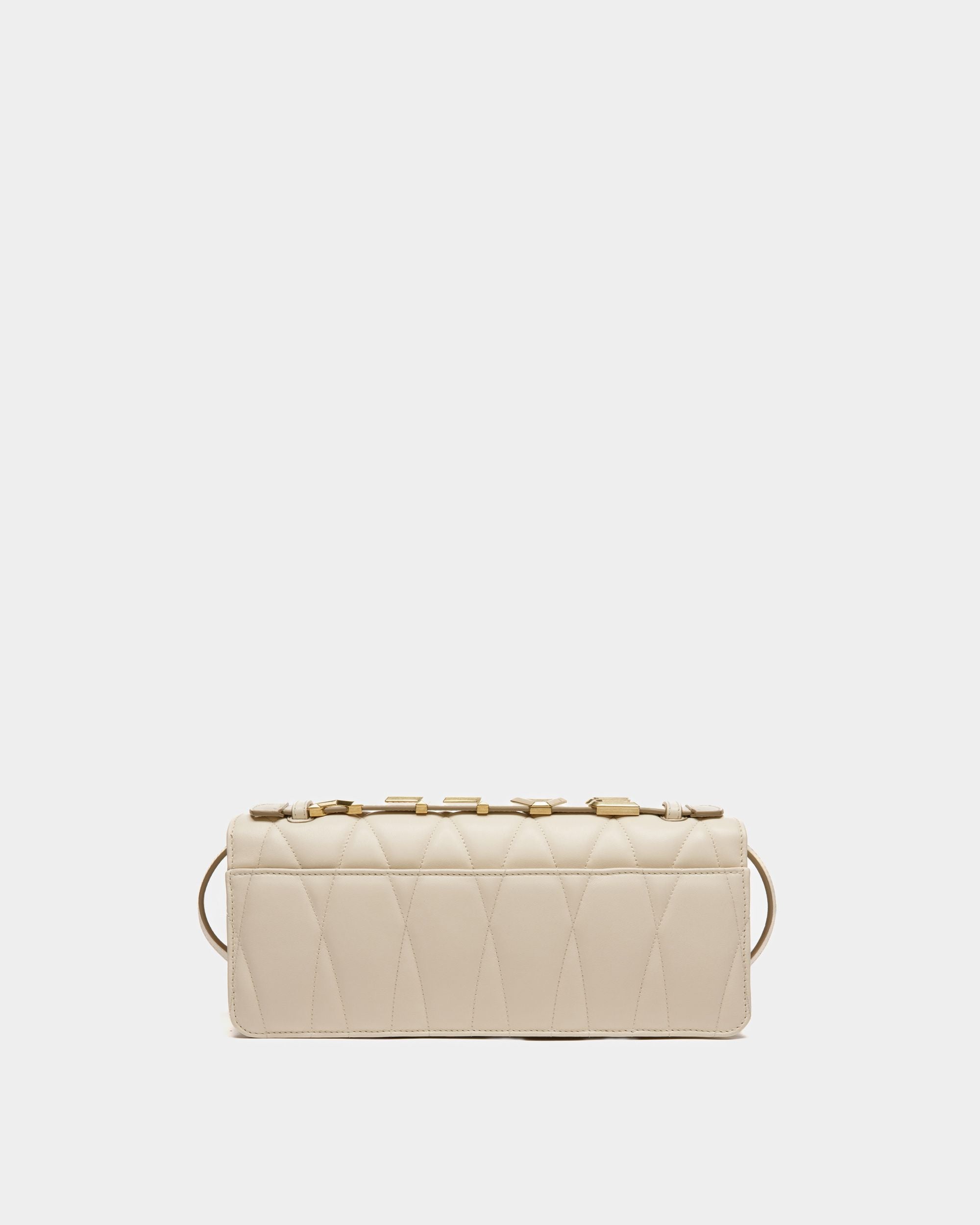 Bally Global - Logo Crossbody Large In Bone Leather - Blanco
