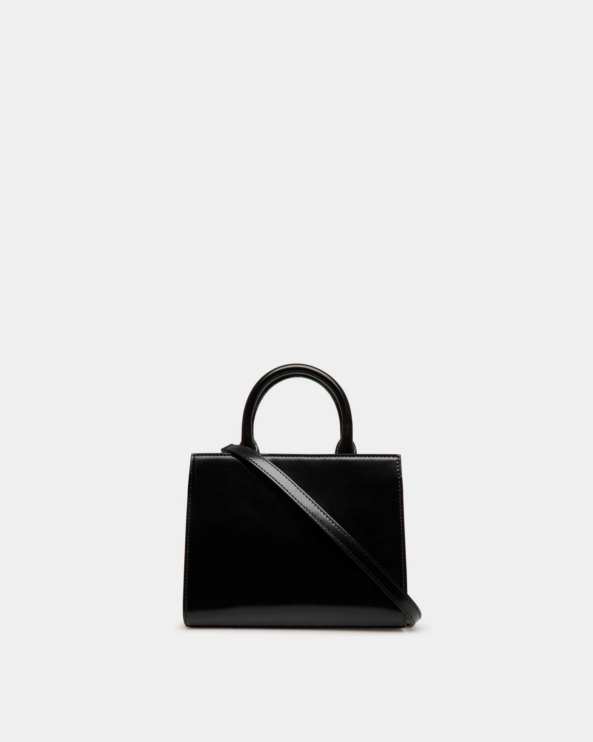 Bally Global - Emblem Small Tote Bag In Black Brushed Leather - Black