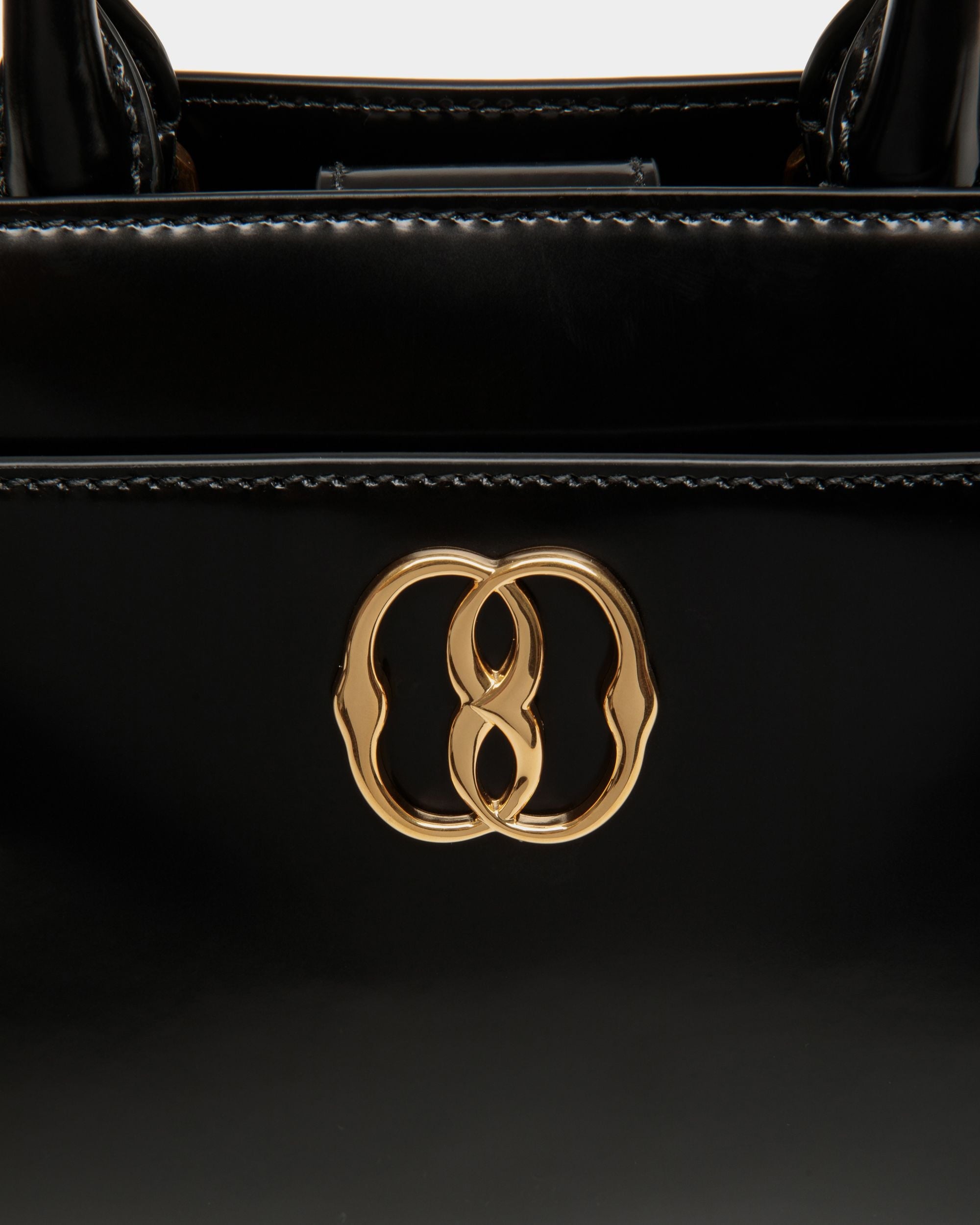 Bally Global - Emblem Small Tote Bag In Black Brushed Leather - Black