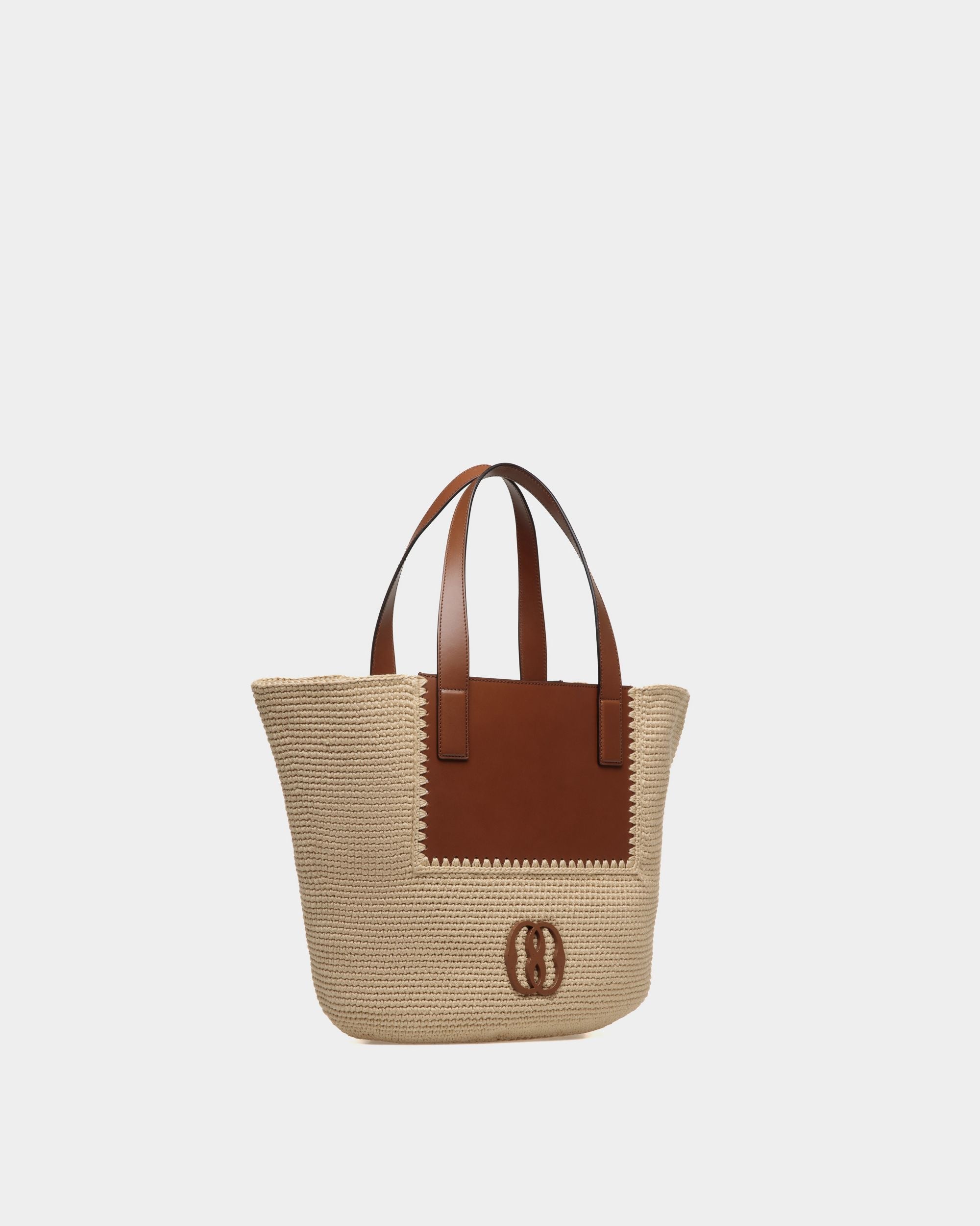 Bally Global - Lace Tote Bag in Cotton and Leather - Beige