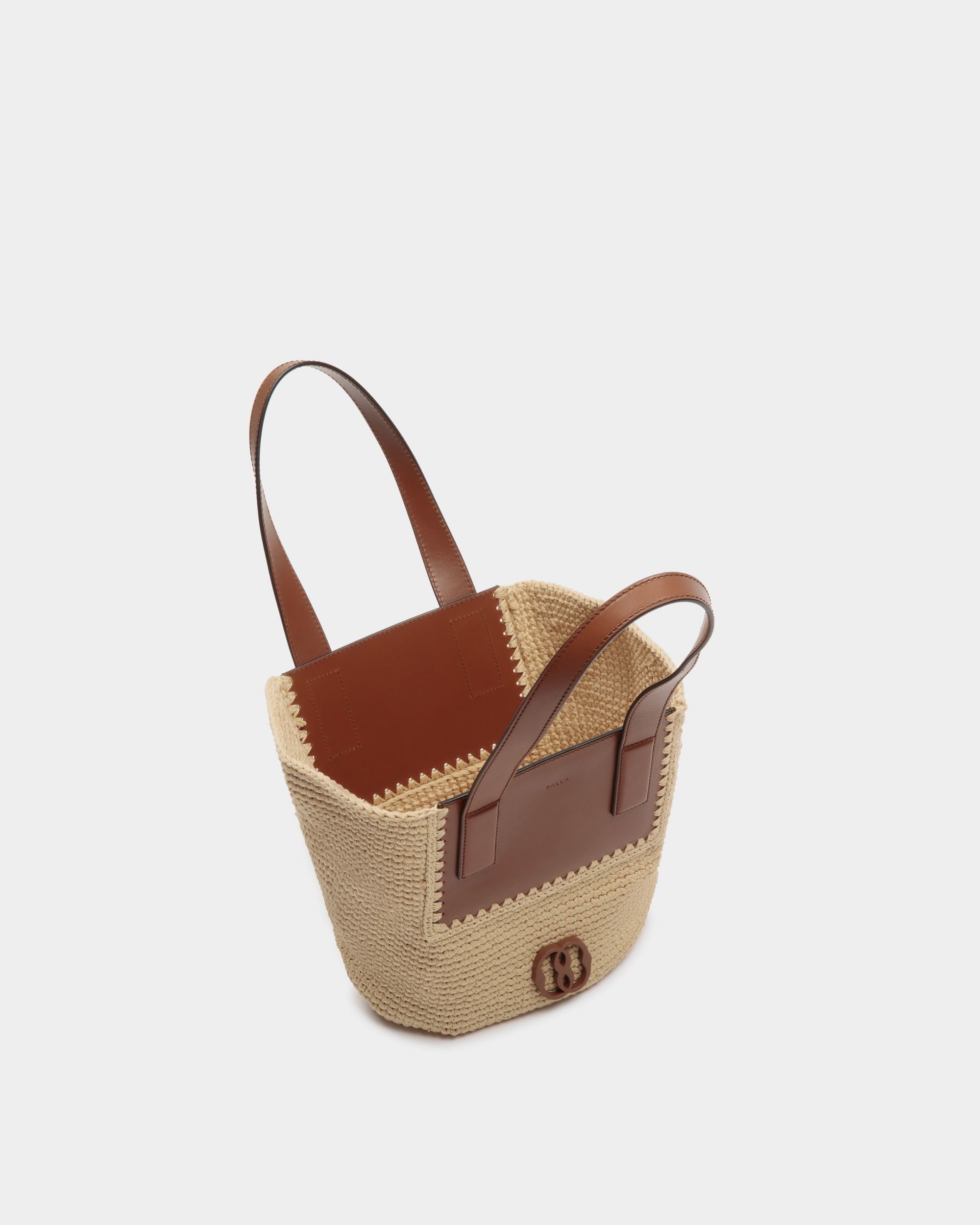 Bally Global - Lace Tote Bag in Cotton and Leather - Beige