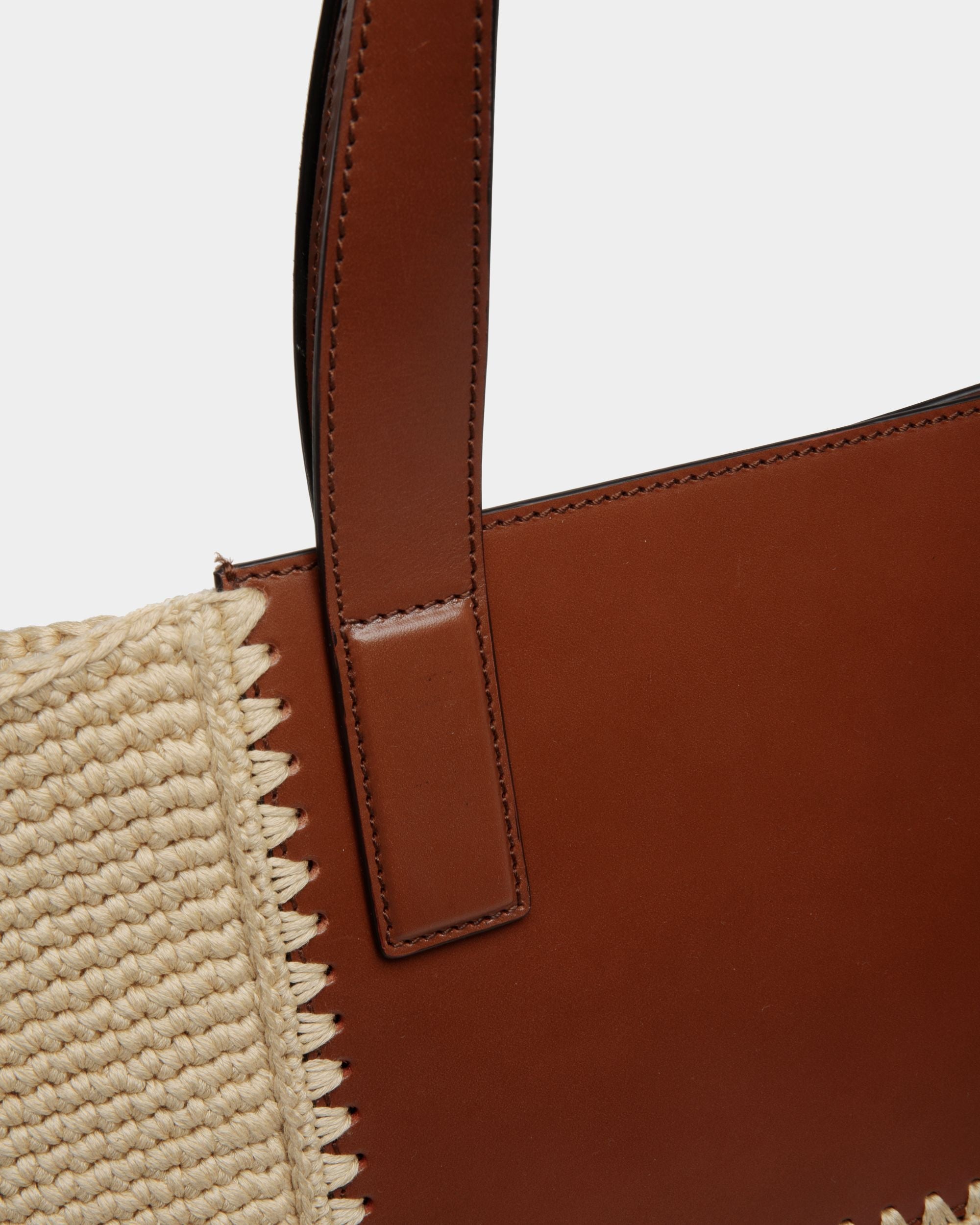 Bally Global - Lace Tote Bag in Cotton and Leather - Beige