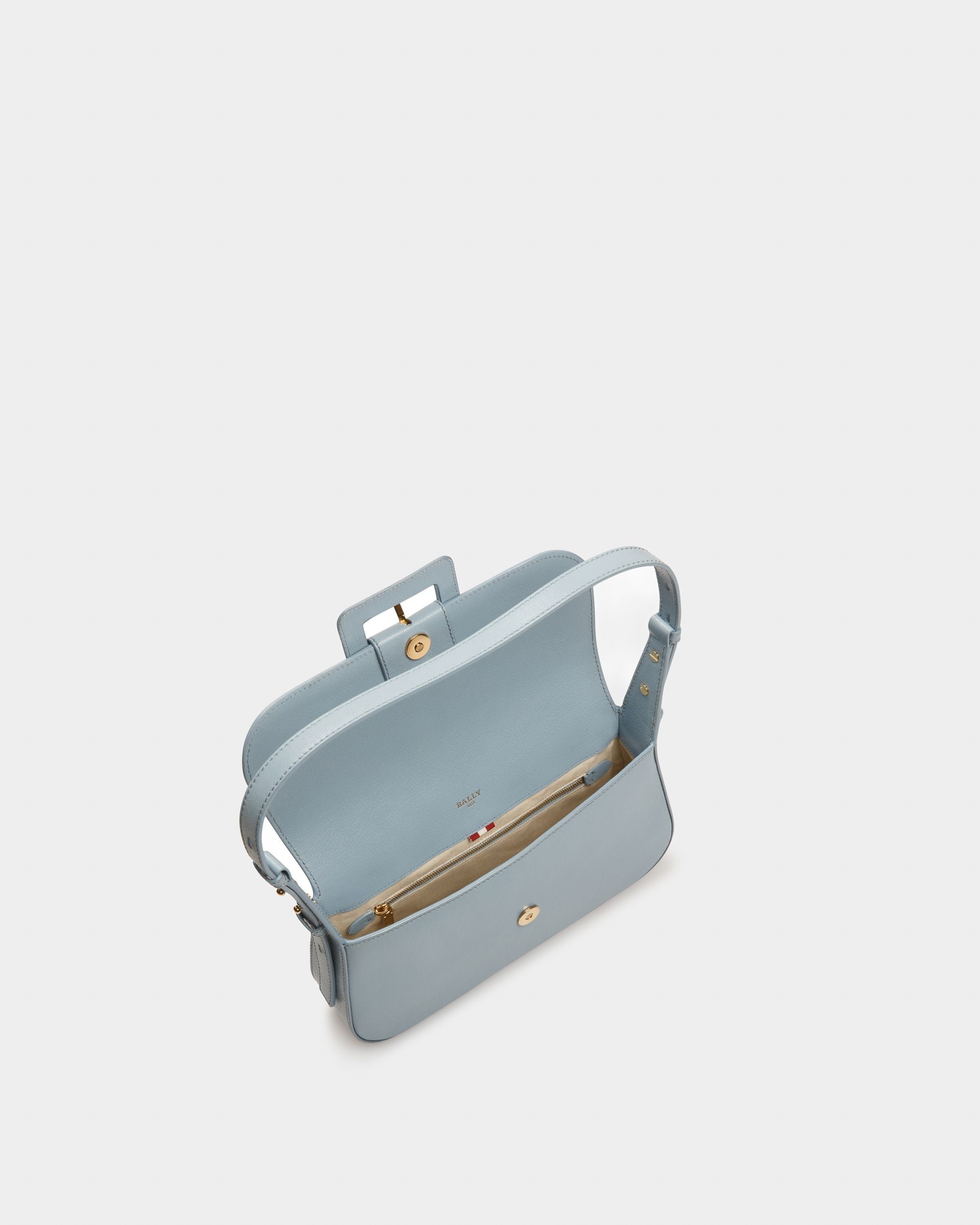 Bally Global - Jadha Leather Shoulder Bag In Light Blue - Blue
