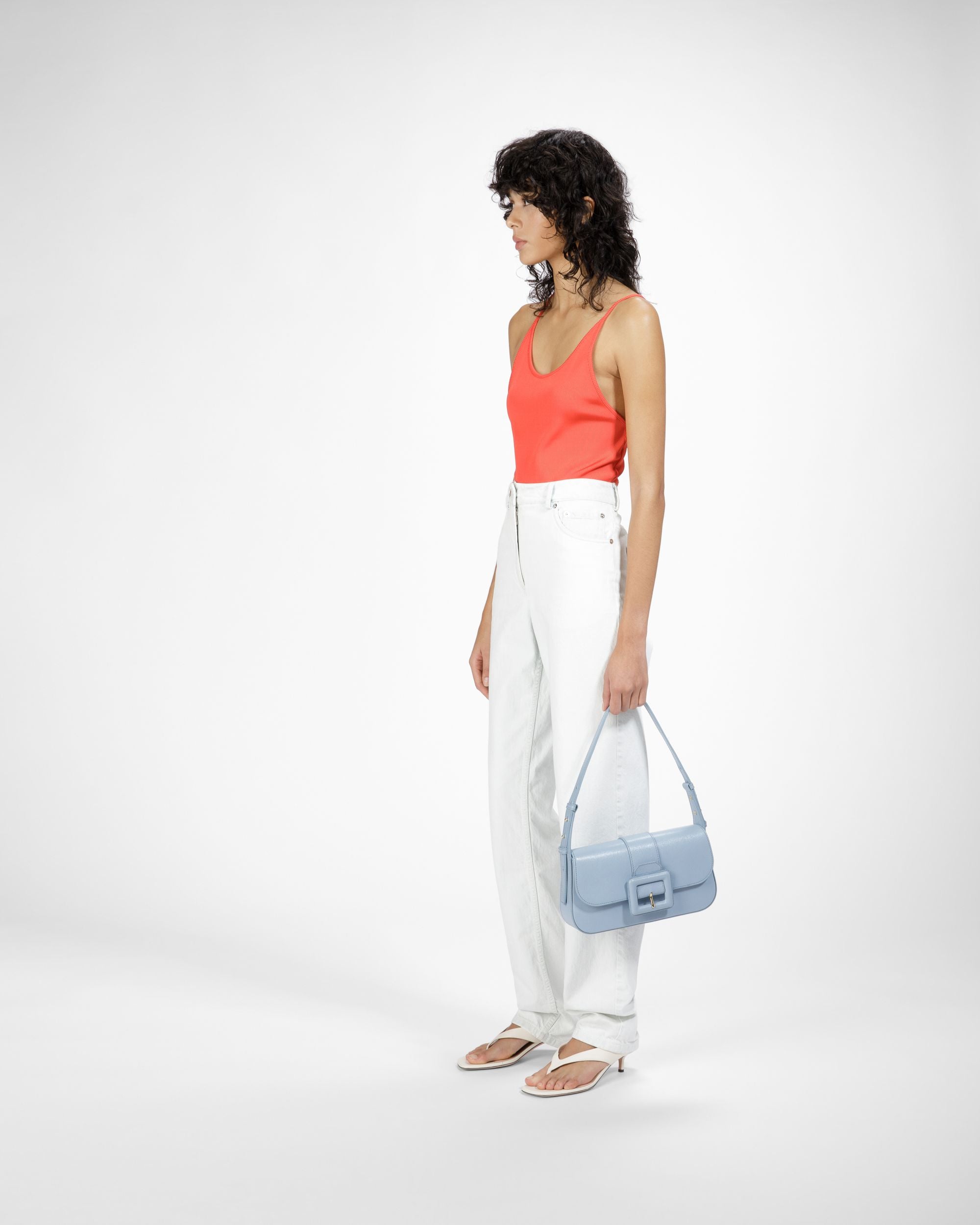 Bally Global - Jadha Leather Shoulder Bag In Light Blue - Blue