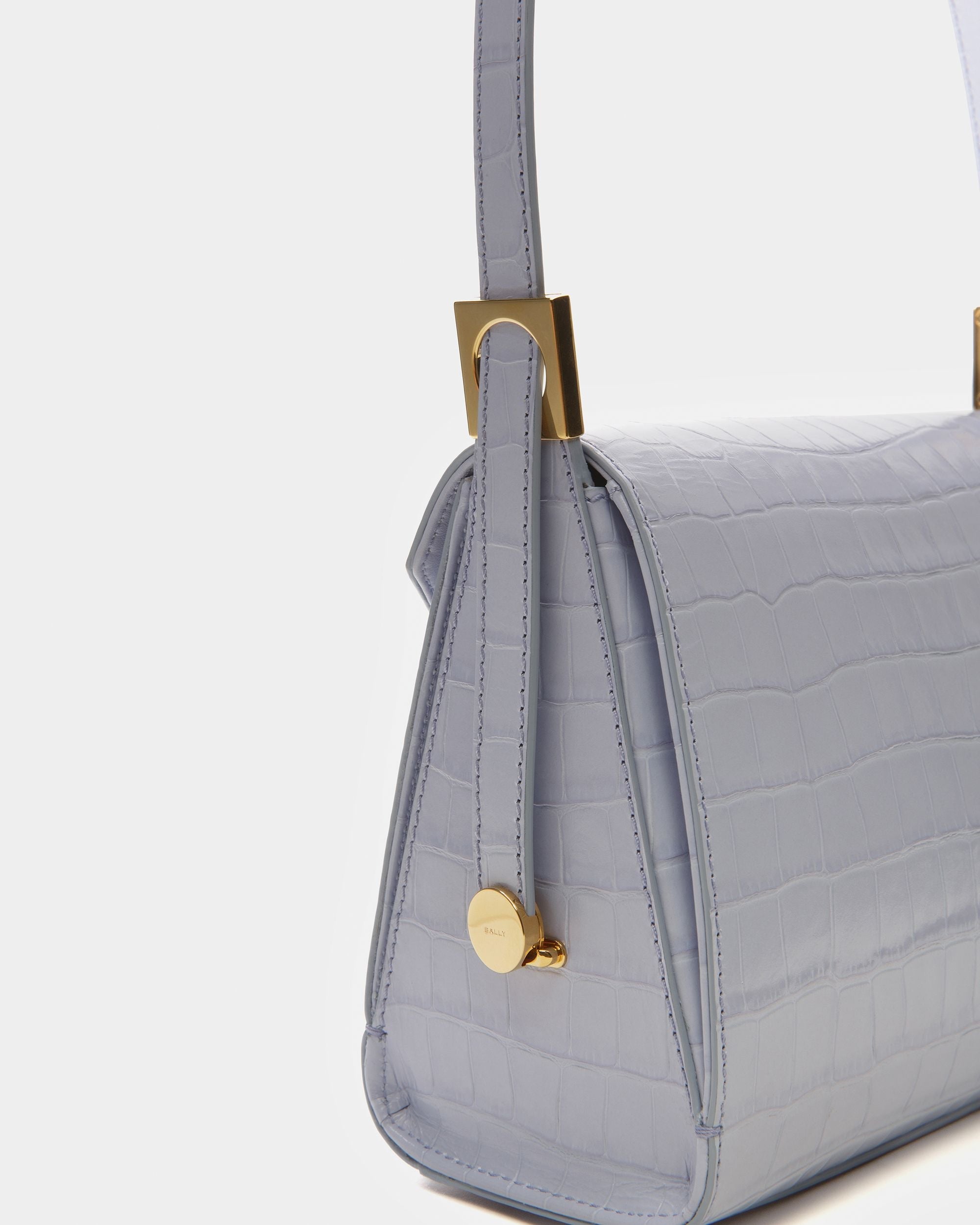 Bally Global - Bolso De Mano Emblem De Piel En Azul Claro - Azul