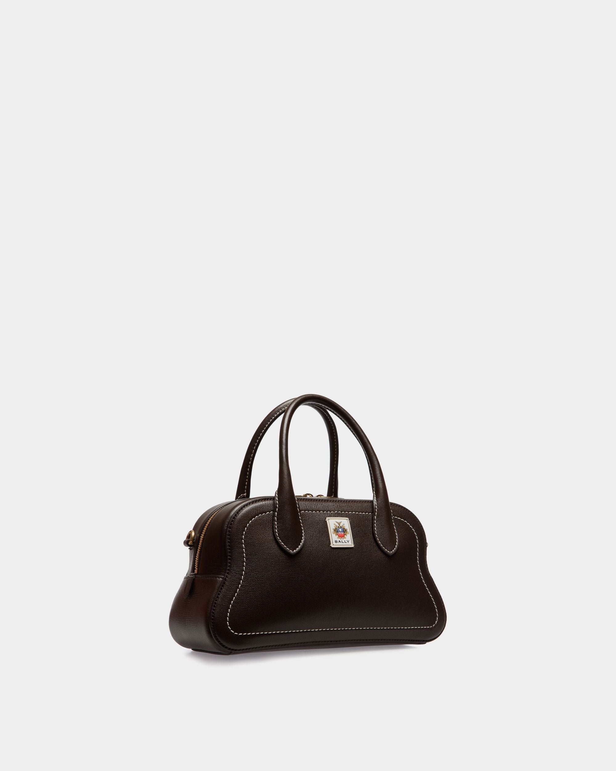 Bally Global - Unda Top Handle Bag in Ebano Grained Leather - Brown