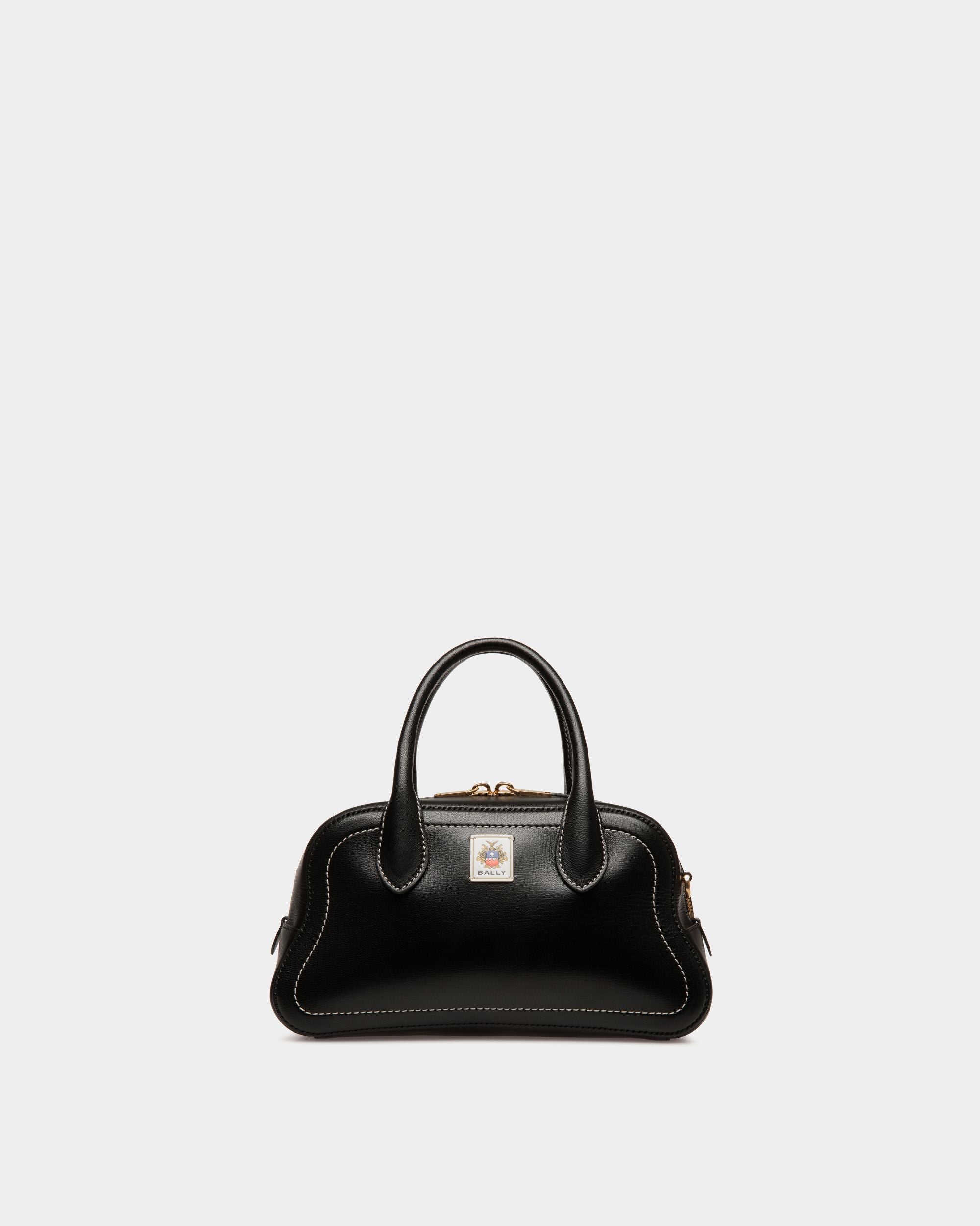 Bally Global - Unda Top Handle Bag in Black Grained Leather - Black