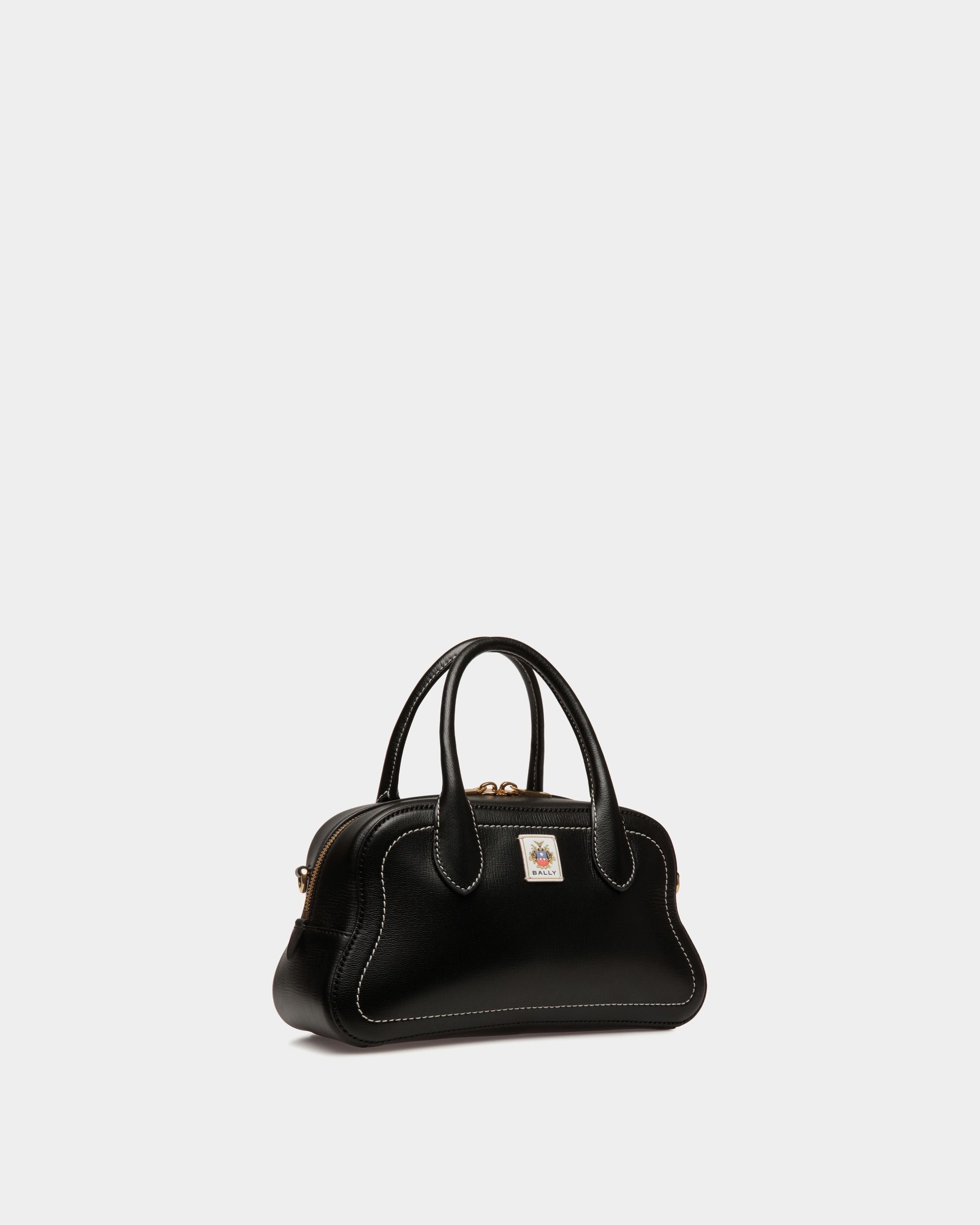 Bally Global - Unda Top Handle Bag in Black Grained Leather - Black