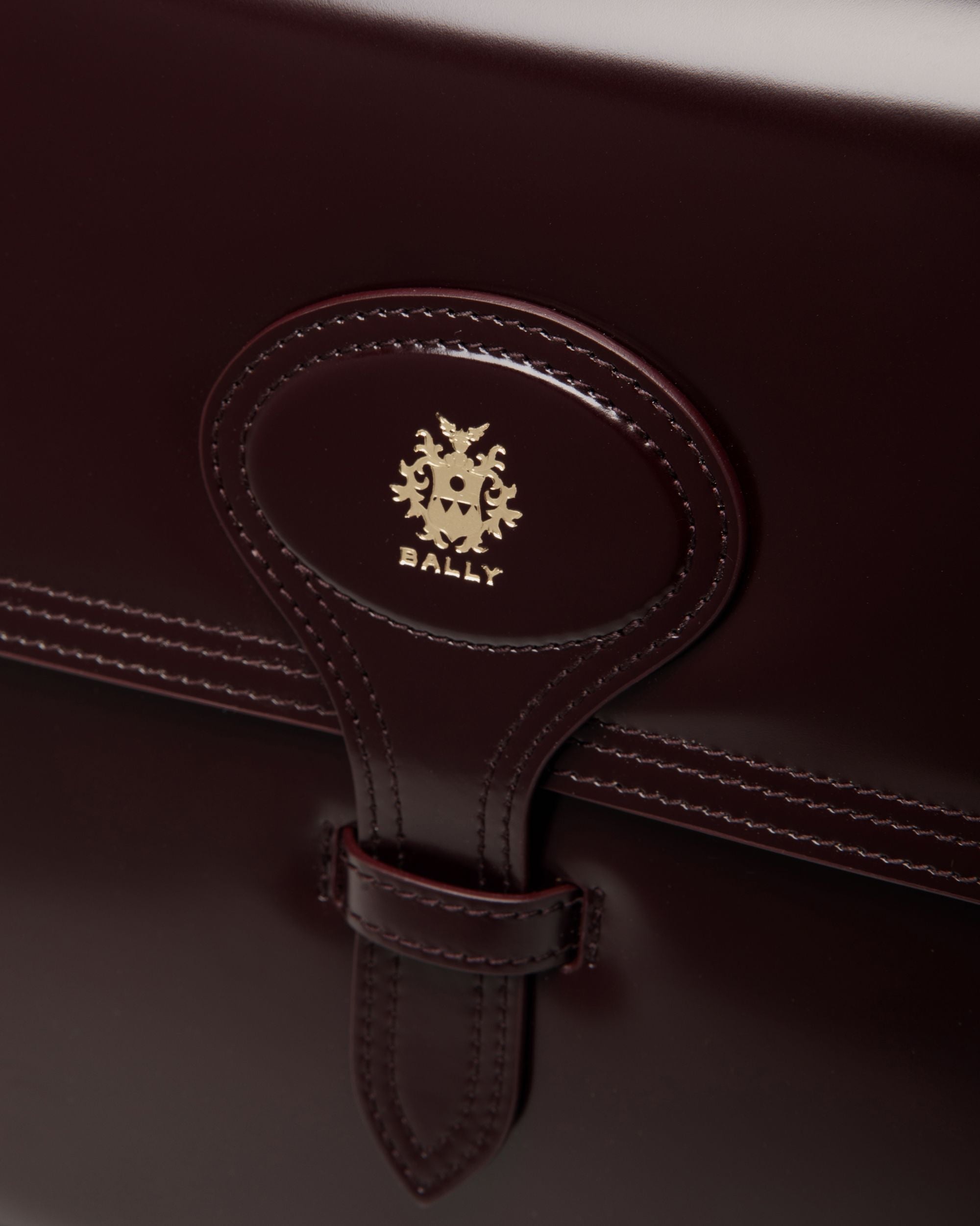 Bally Global - Beckett Shoulder Bag In Deep Burgundy Brushed Leather - Burgundy