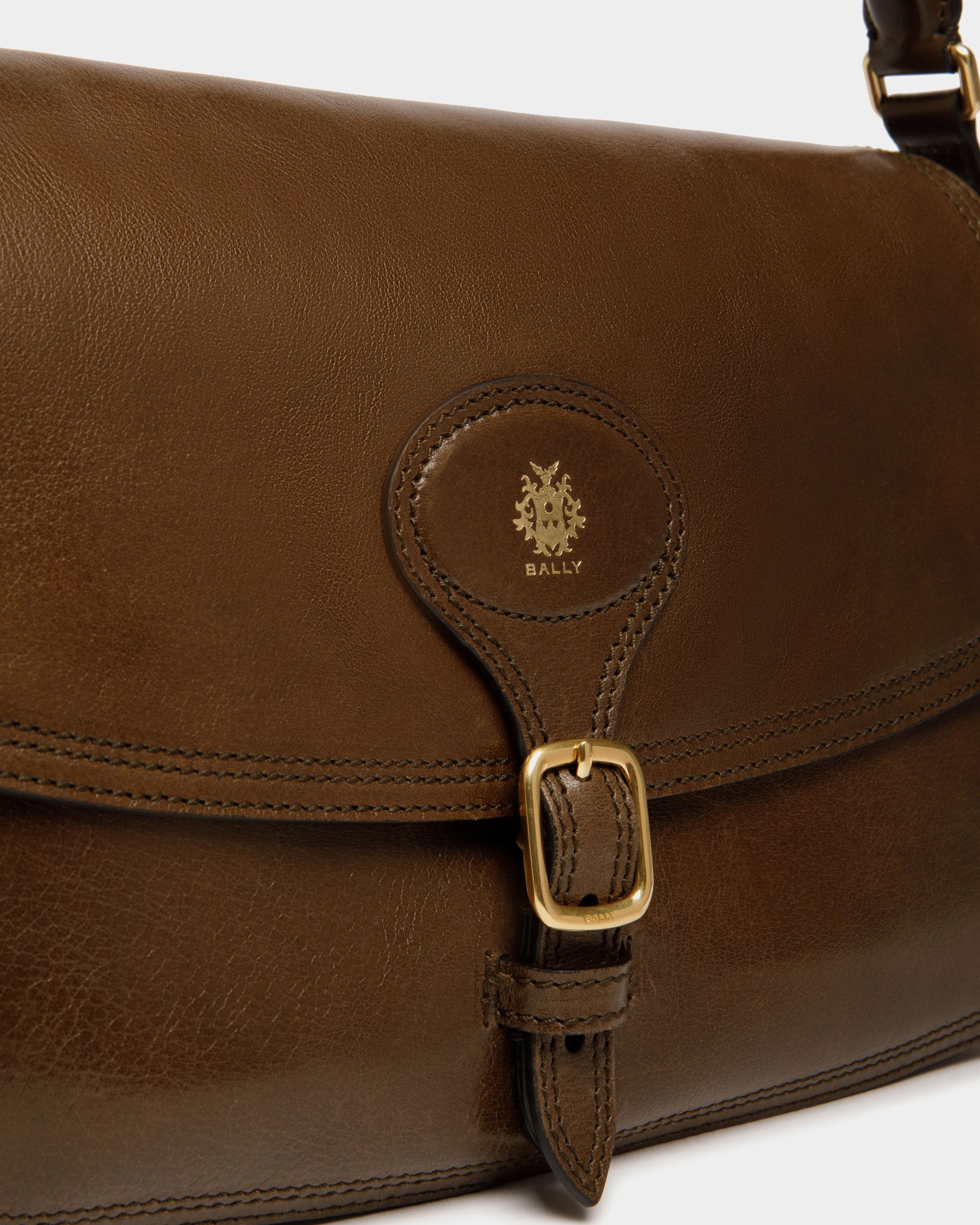 Bally Global - Beckett Shoulder Bag in Marron Glacé Leather - Brown
