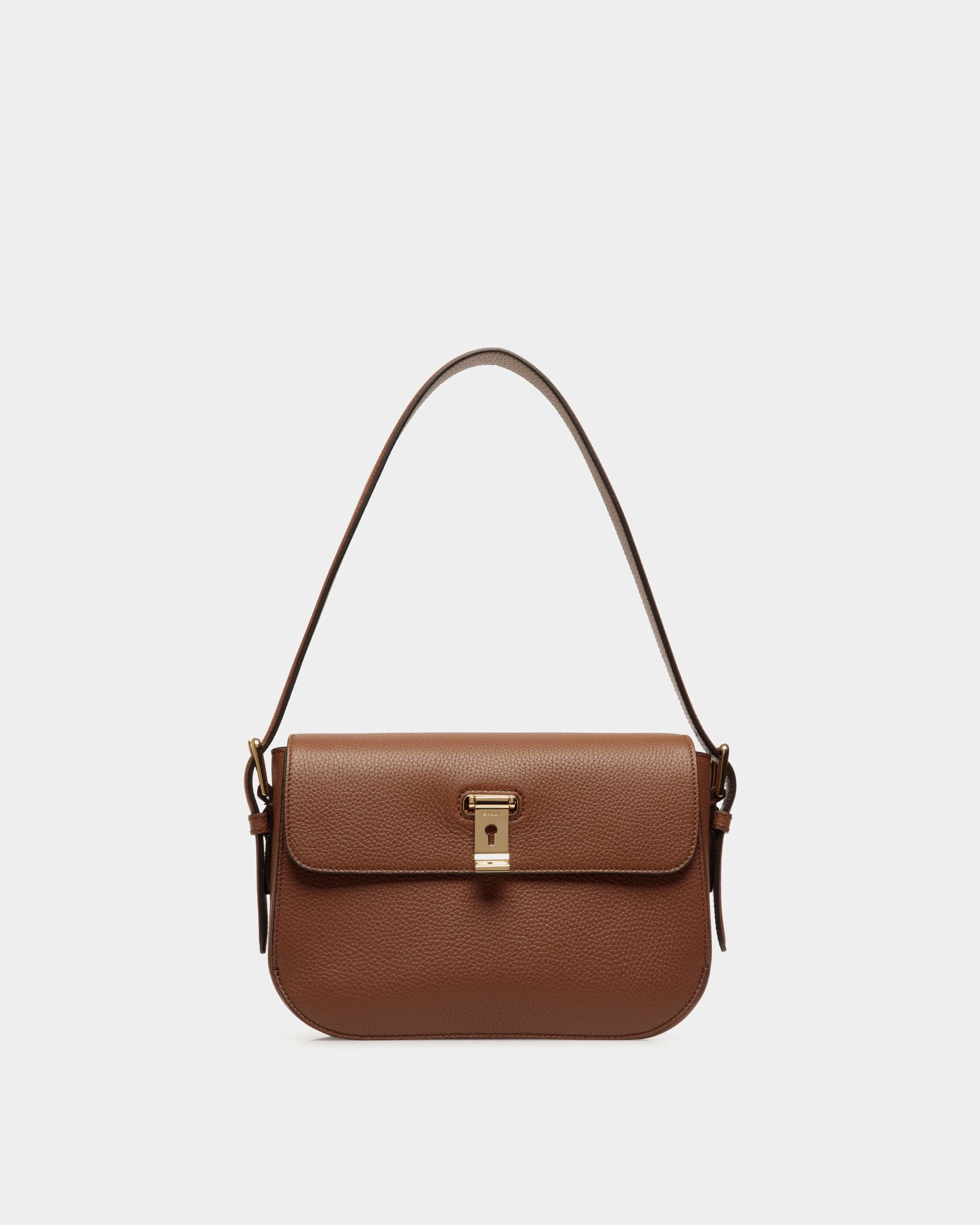 Bally Global - Bolso De Hombro Lock Me De Piel Granulada Marrón - Marrón