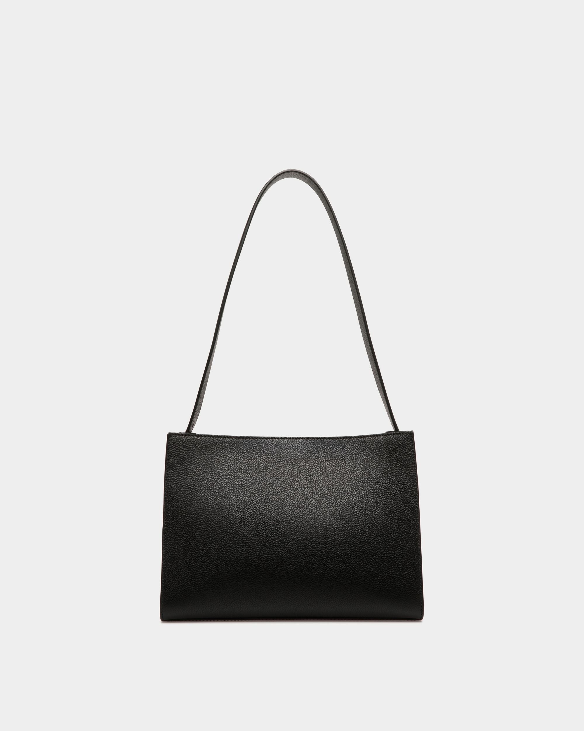 Bally Global - Lock Me Shoulder Bag in Black Grained Leather - Black
