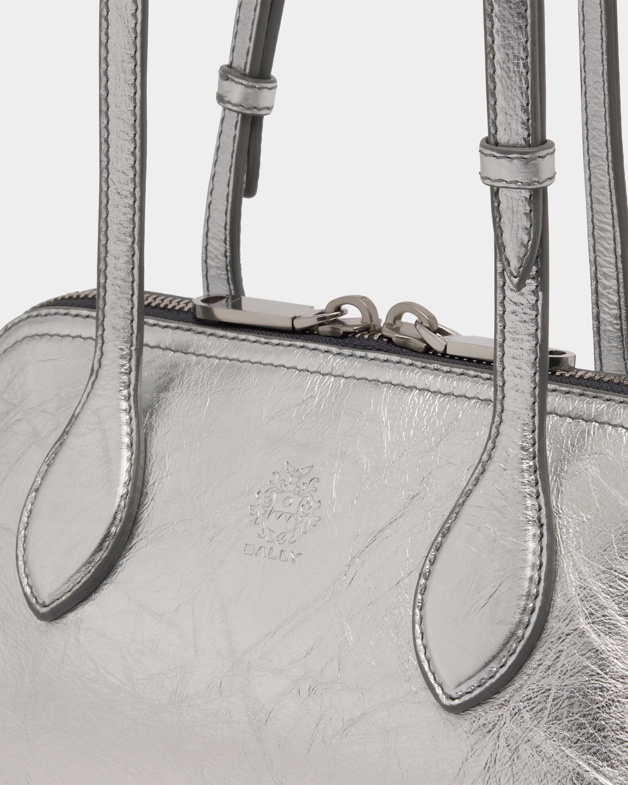 Bally Global - Praline Minibag in Silver Leather - Silver